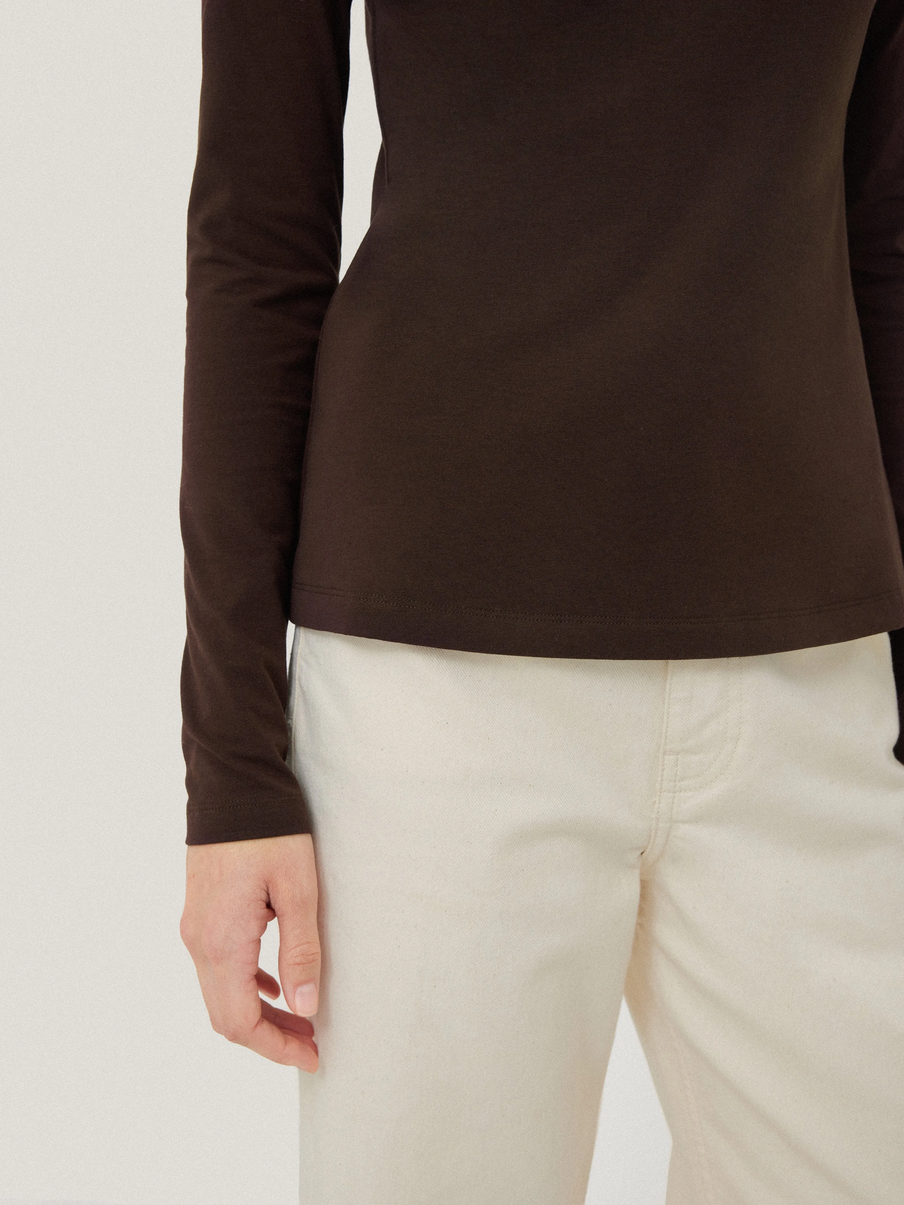 Double Front Ballet Neck Top | Brown sold by Jigsaw product image thumbnail 4