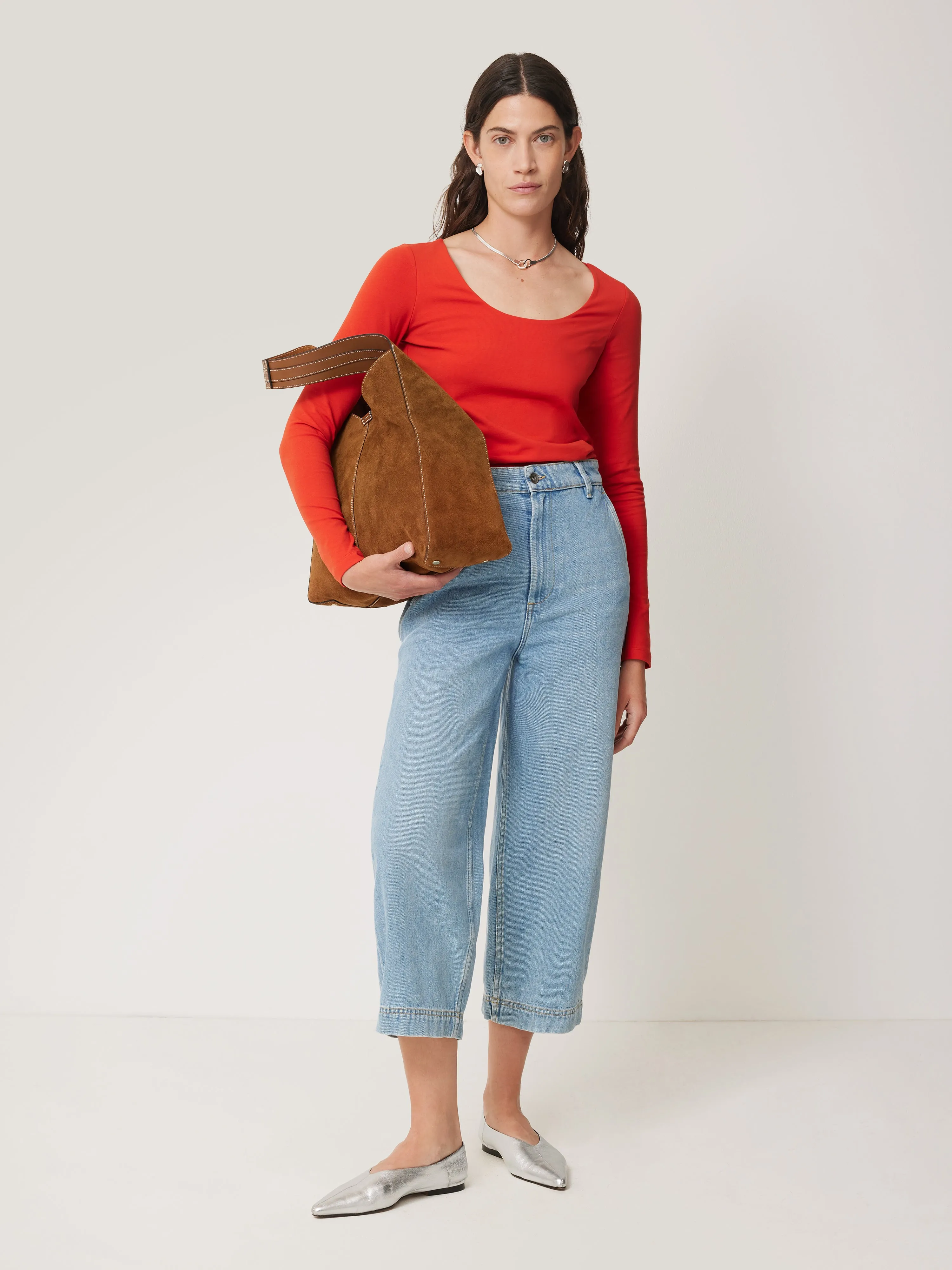 Double Front Ballet Neck Top | Spice Orange sold by Jigsaw product image thumbnail 3