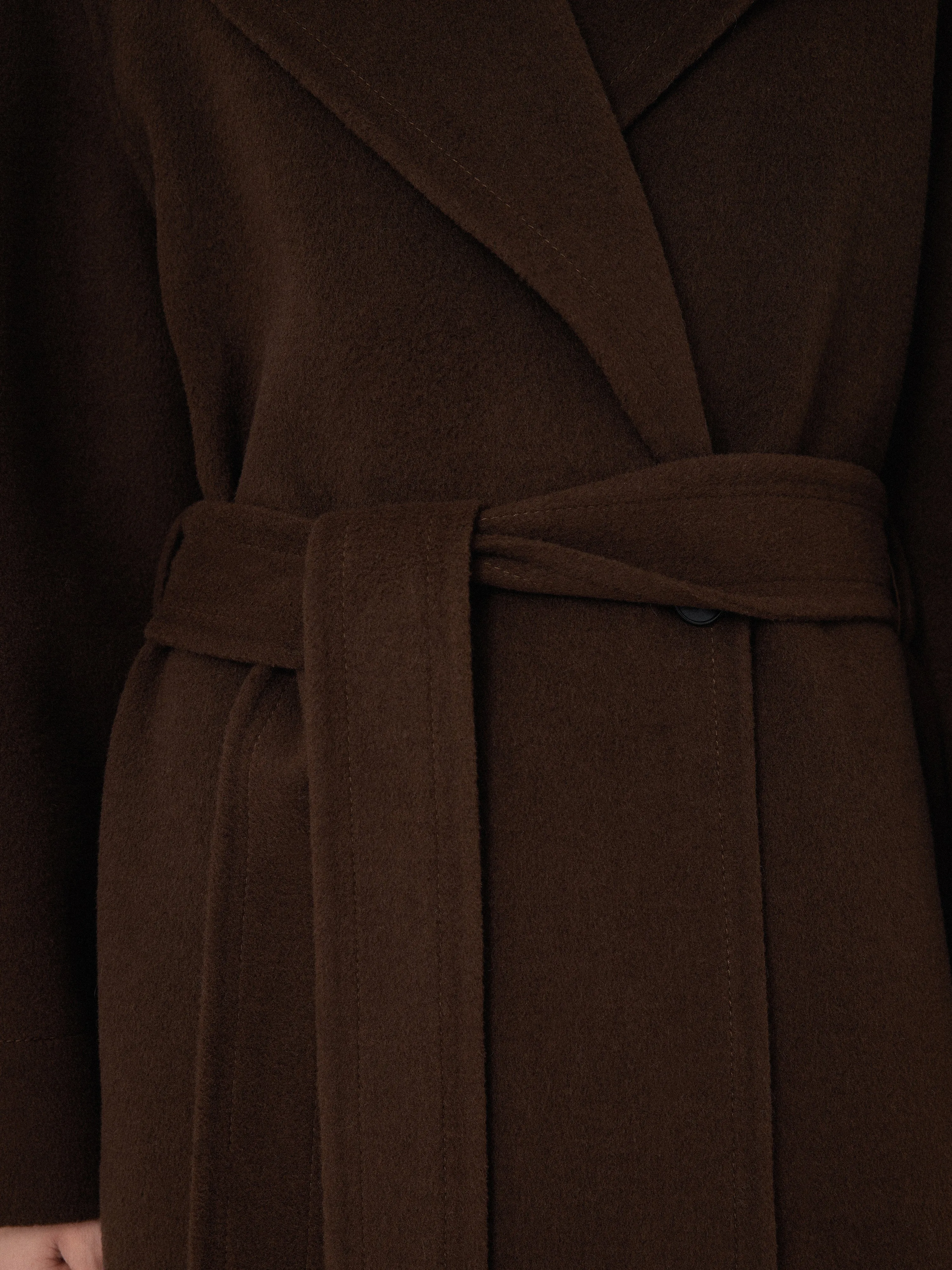 Double Faced Cocoon Wrap Coat | Chocolate sold by Jigsaw product image thumbnail 4