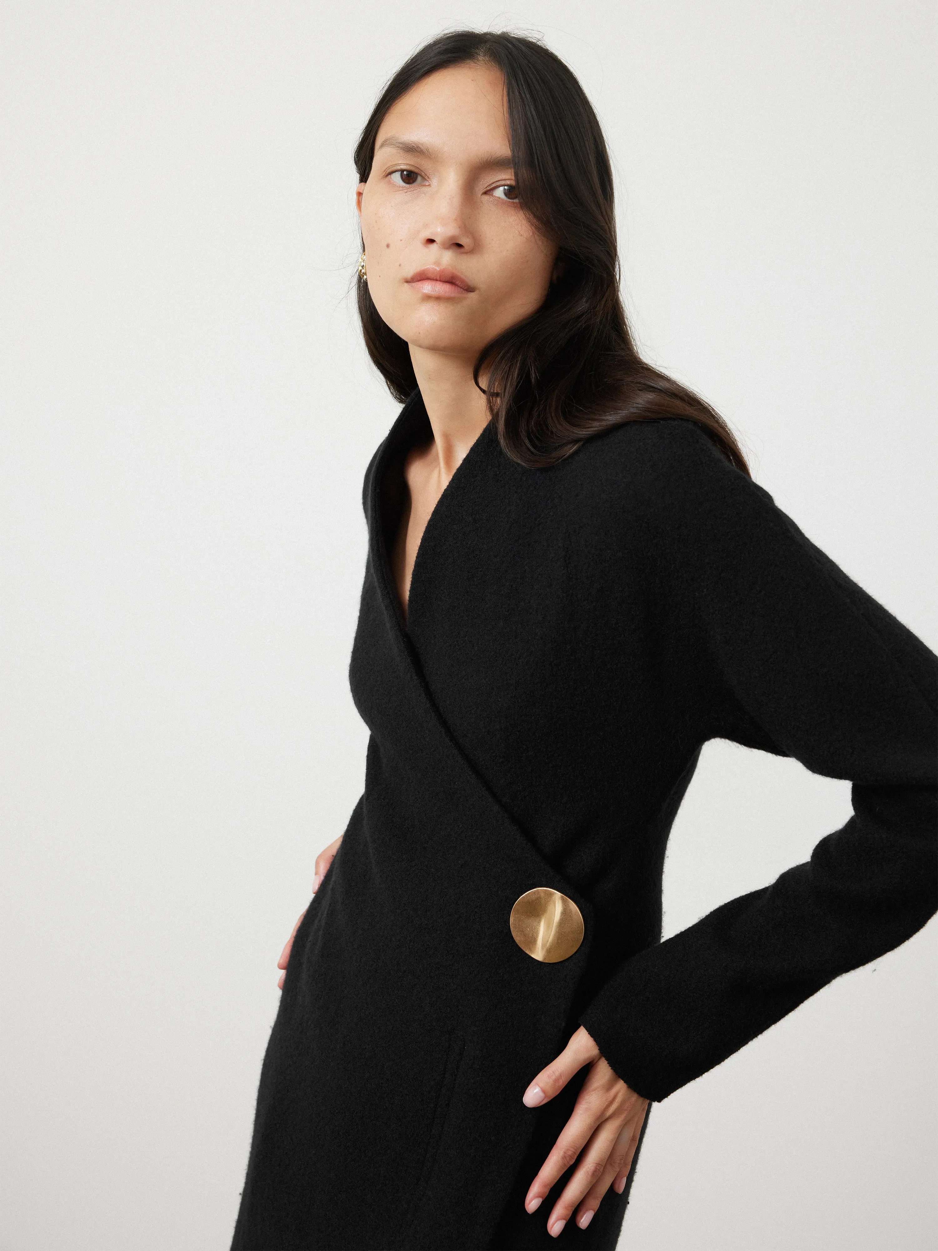 Boiled Wool Blend Disc Dress | Black sold by Jigsaw product image thumbnail 2
