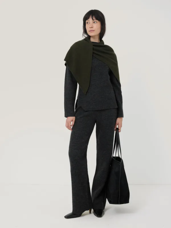 Triangle Knitted Scarf | Dark Green sold by Jigsaw