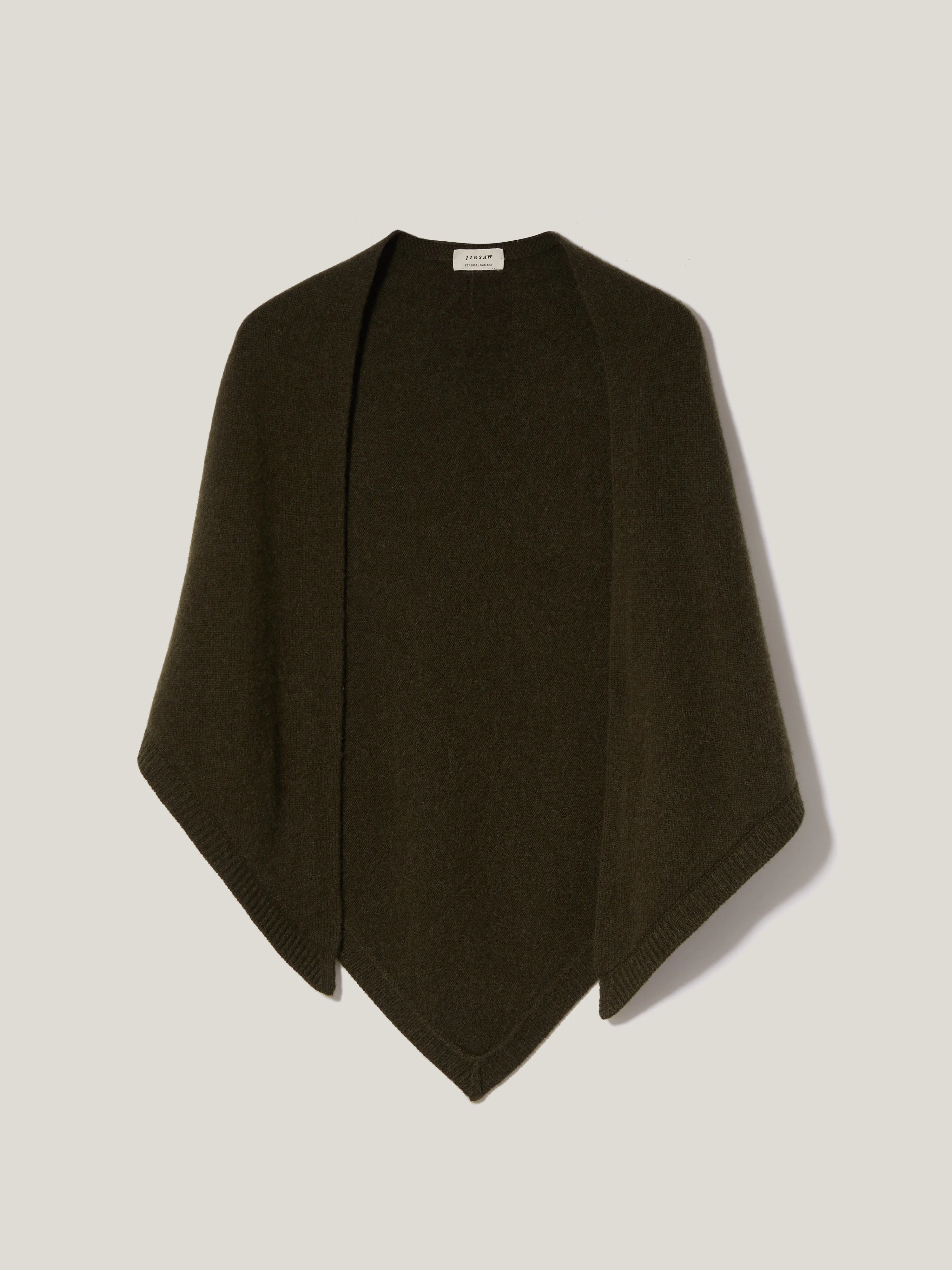 Triangle Knitted Scarf | Dark Green sold by Jigsaw product image thumbnail 4