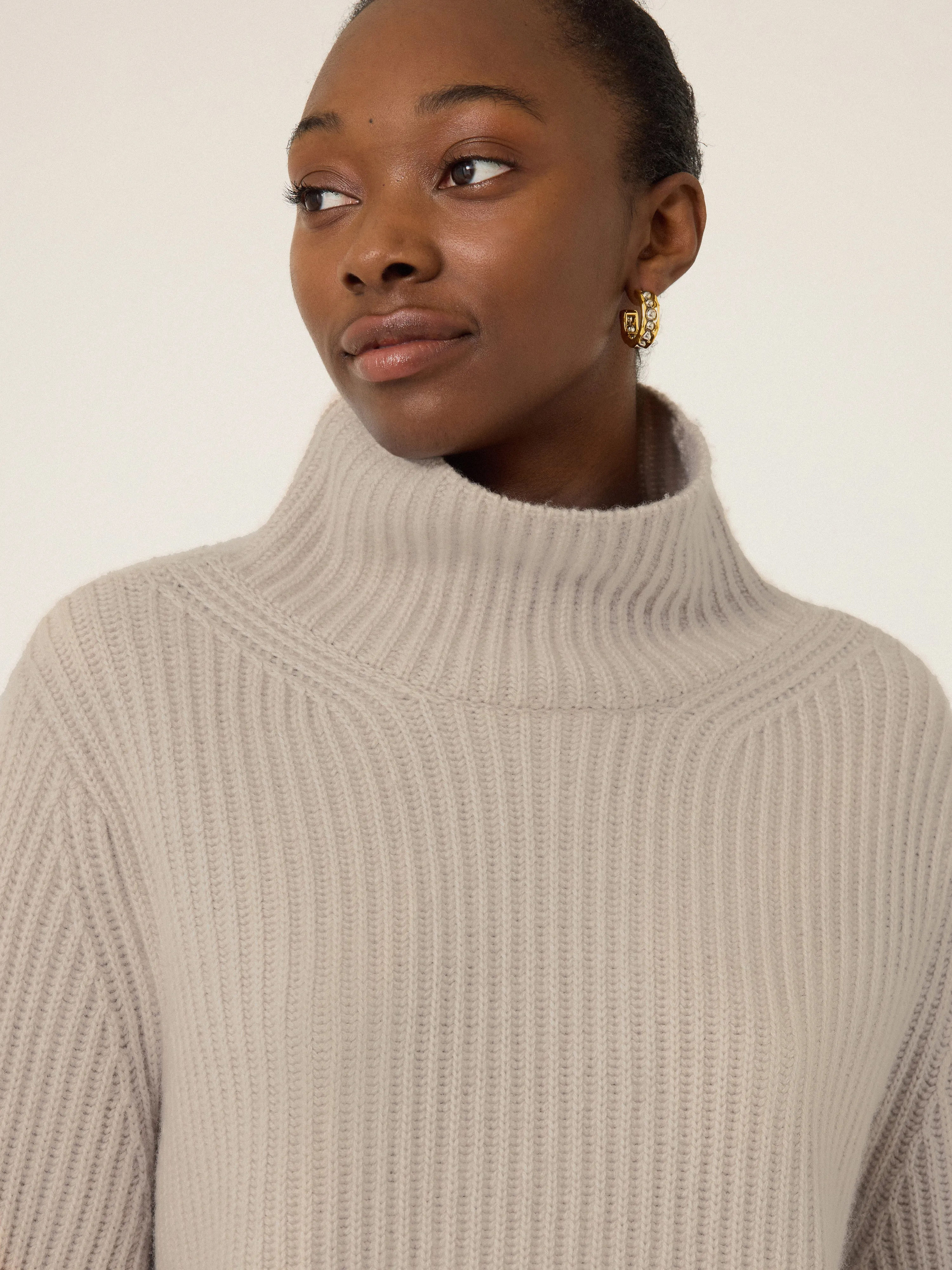 Faroe Fishermans Rib Jumper | Cream sold by Jigsaw product image thumbnail 2