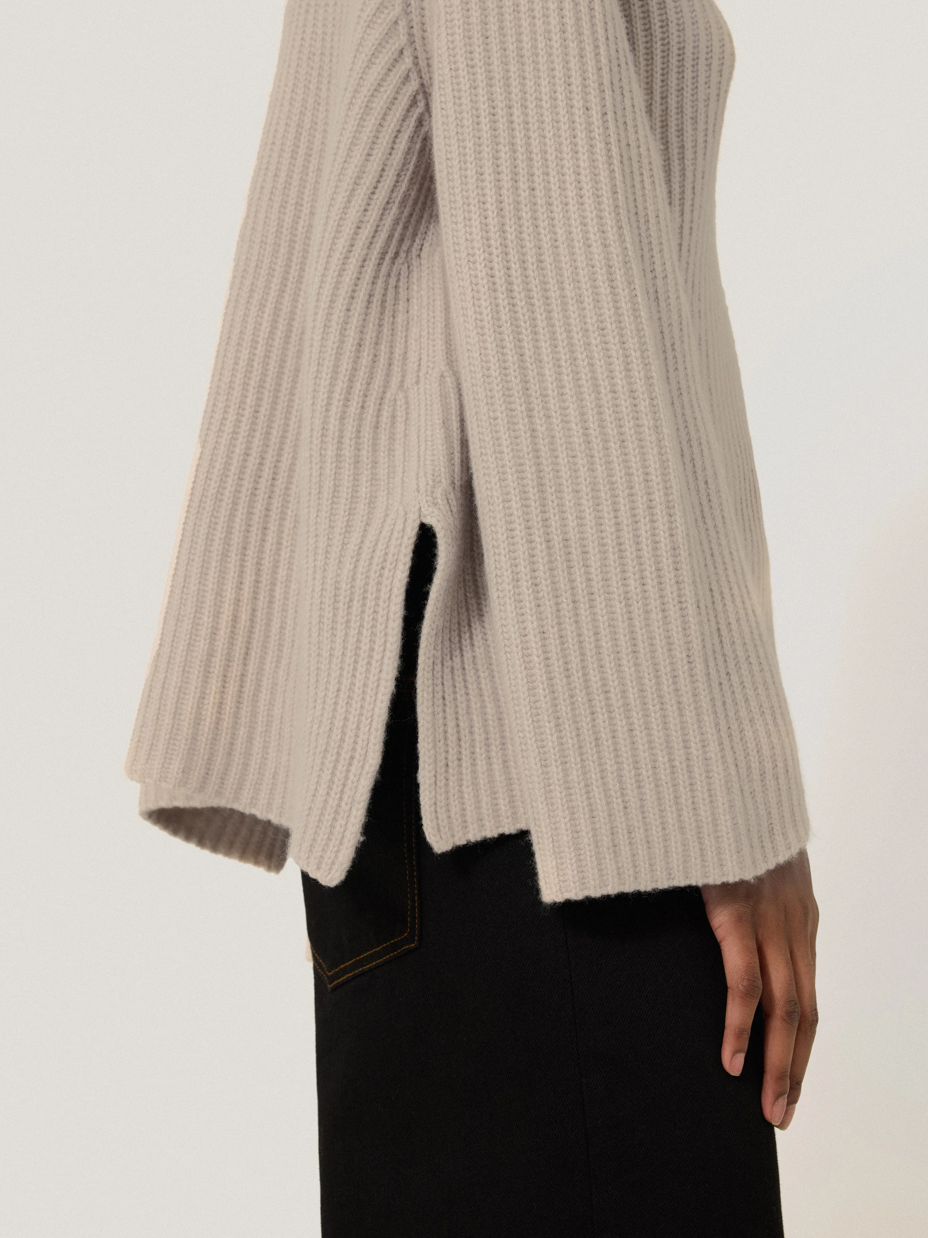 Faroe Fishermans Rib Jumper | Cream sold by Jigsaw product image thumbnail 4