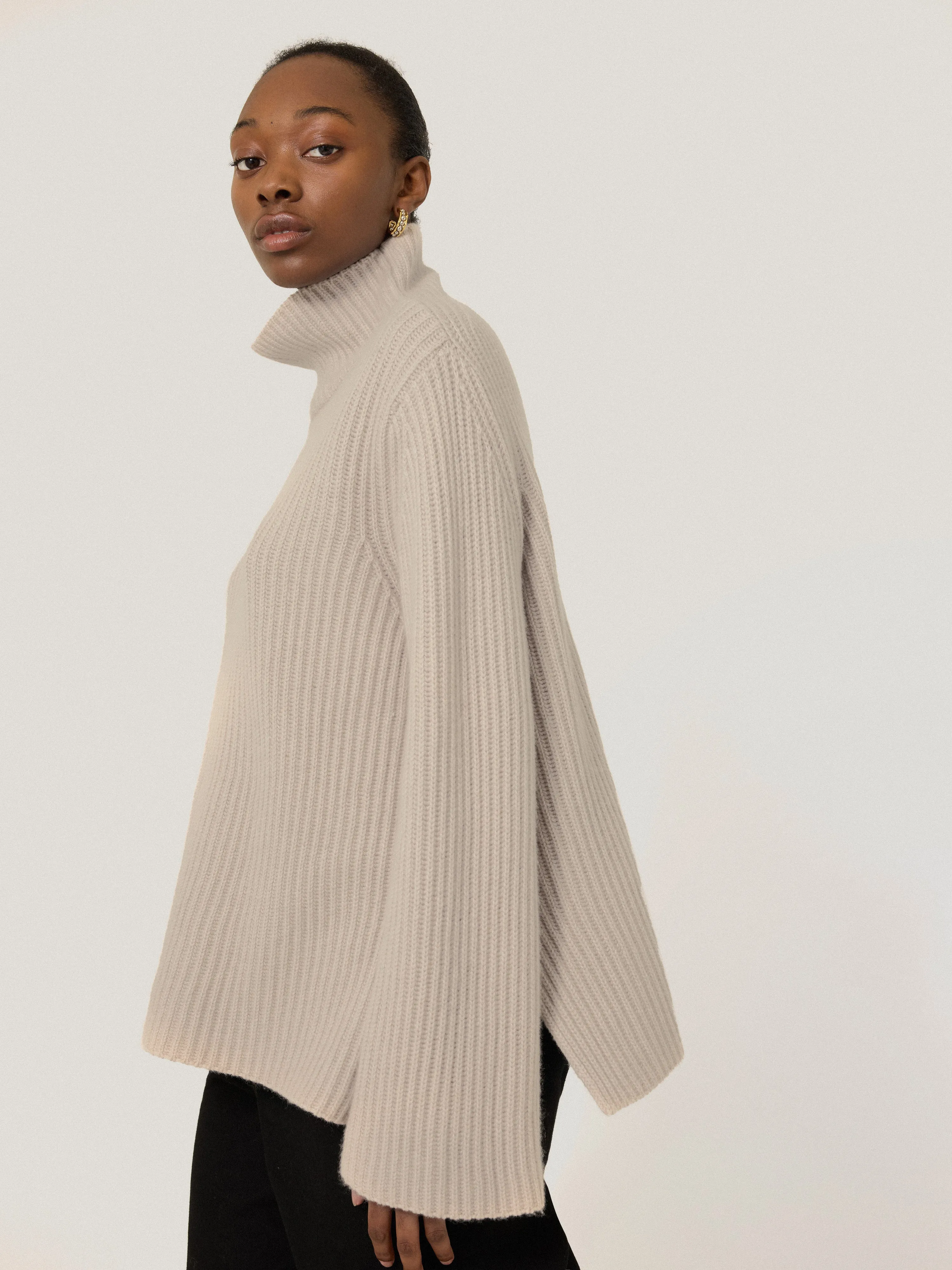 Faroe Fishermans Rib Jumper | Cream sold by Jigsaw