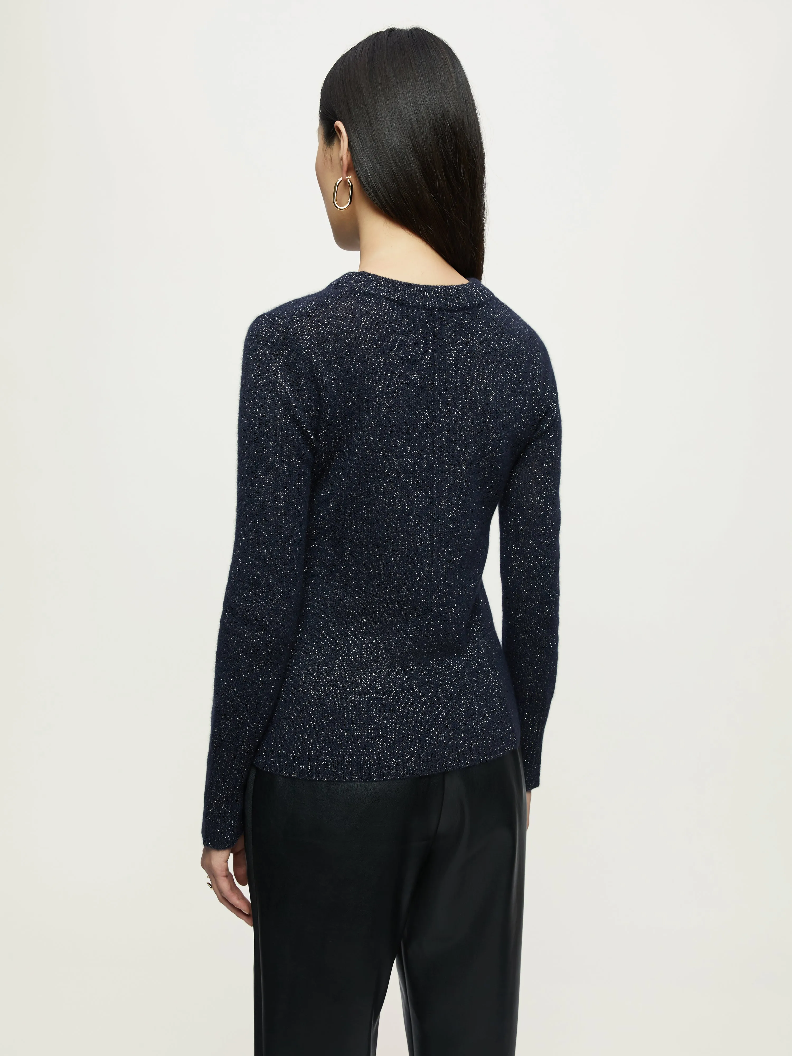 Cloud Cashmere Sparkle Jumper | Navy sold by Jigsaw product image thumbnail 4
