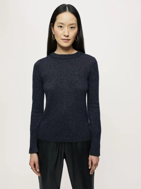 Cloud Cashmere Sparkle Jumper | Navy sold by Jigsaw