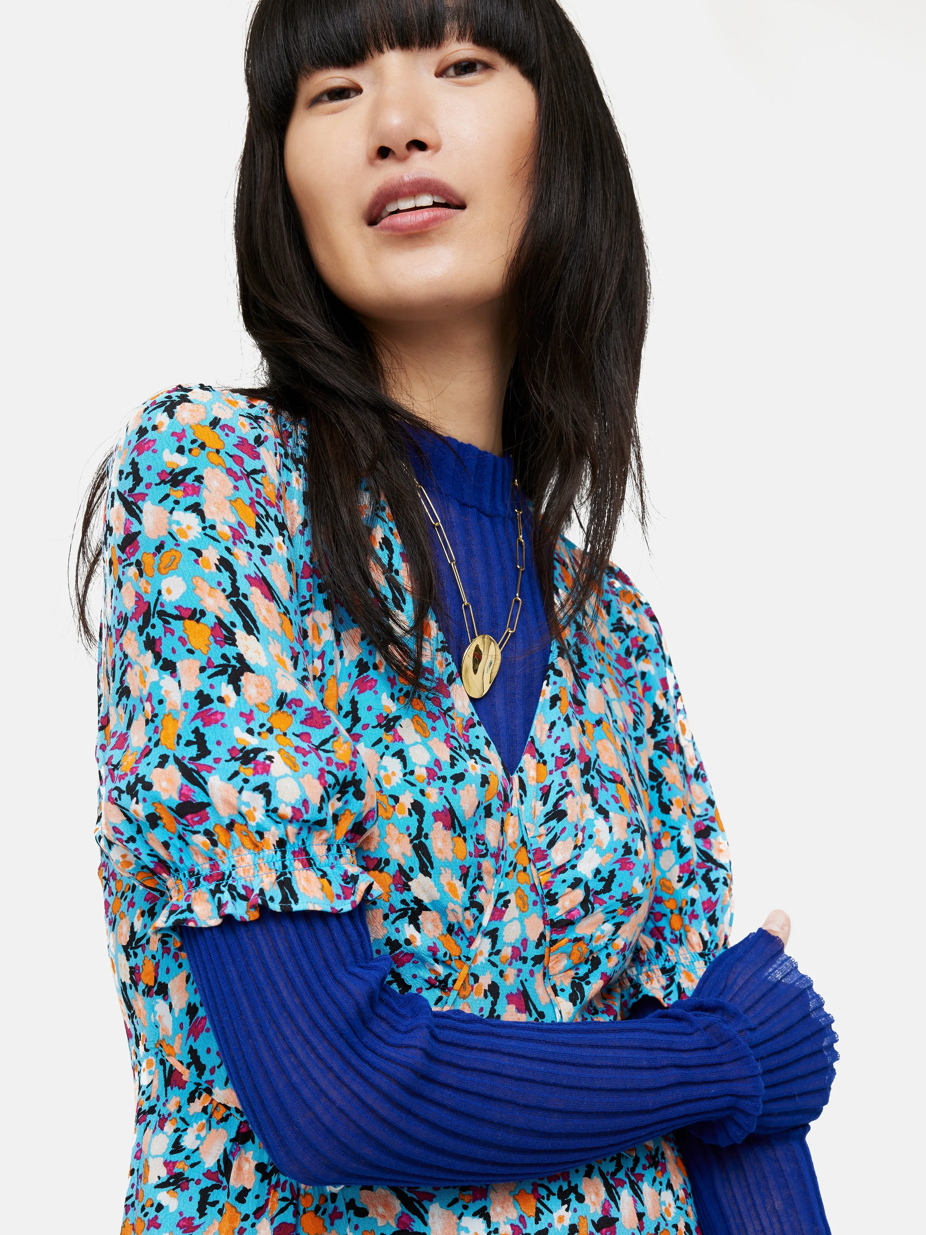 Carnation Midi Tea Dress | Blue sold by Jigsaw product image thumbnail 2