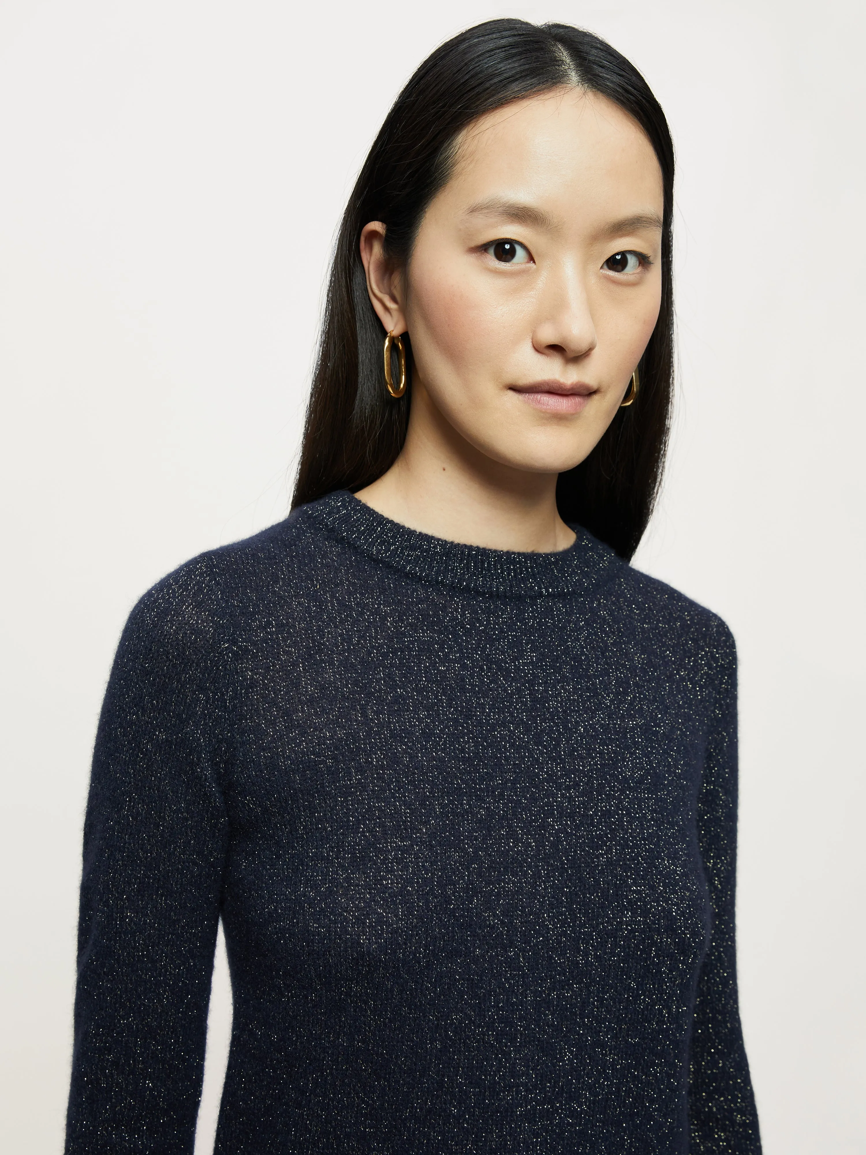 Cloud Cashmere Sparkle Jumper | Navy sold by Jigsaw product image thumbnail 2
