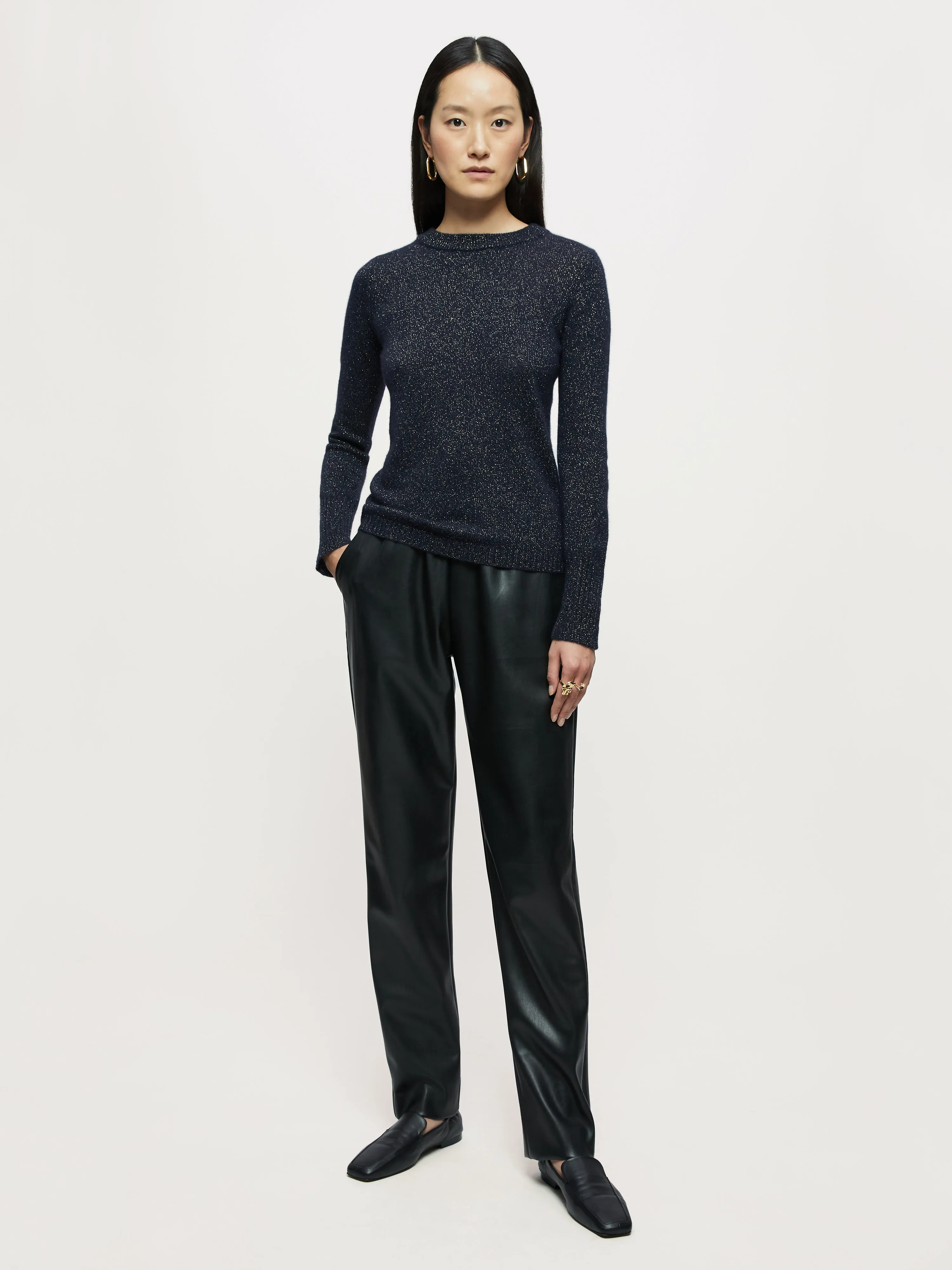 Cloud Cashmere Sparkle Jumper | Navy sold by Jigsaw product image thumbnail 3
