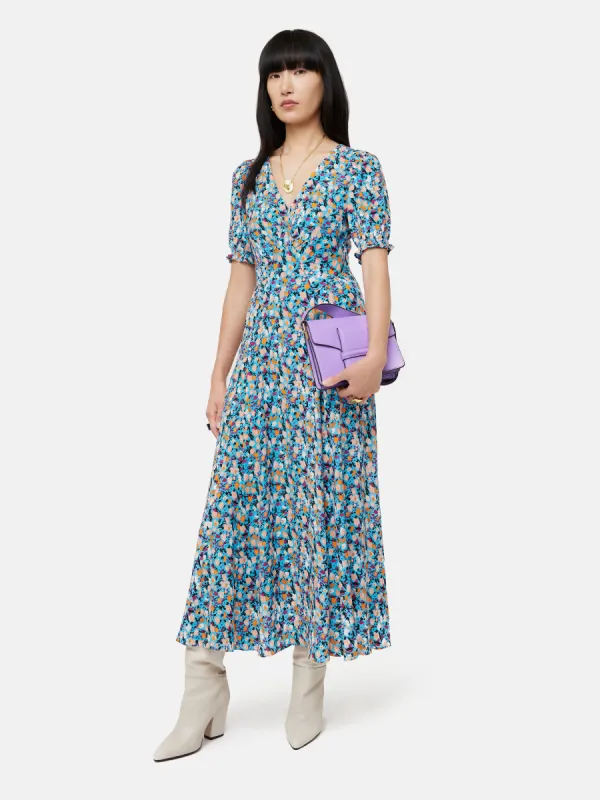 Carnation Midi Tea Dress | Blue sold by Jigsaw