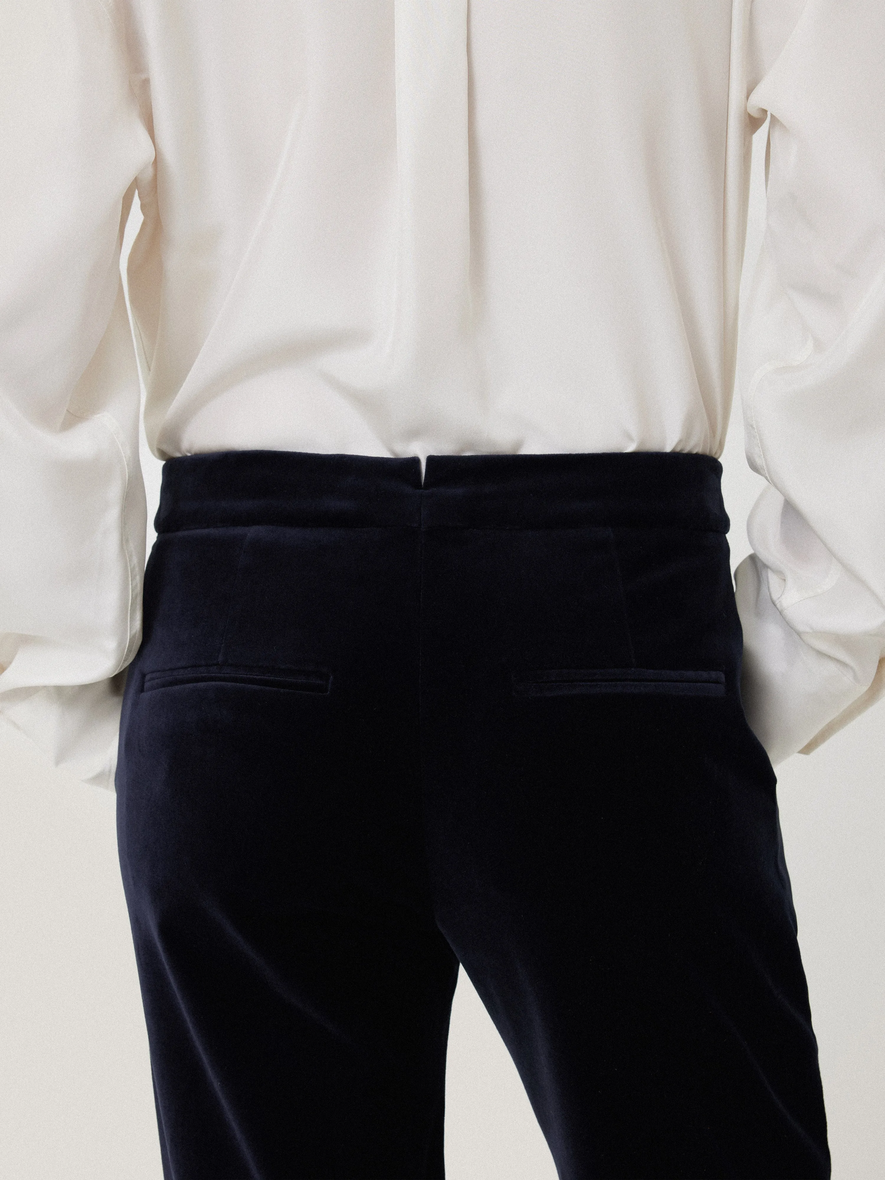 Mason Velvet Trouser | Navy sold by Jigsaw product image thumbnail 4