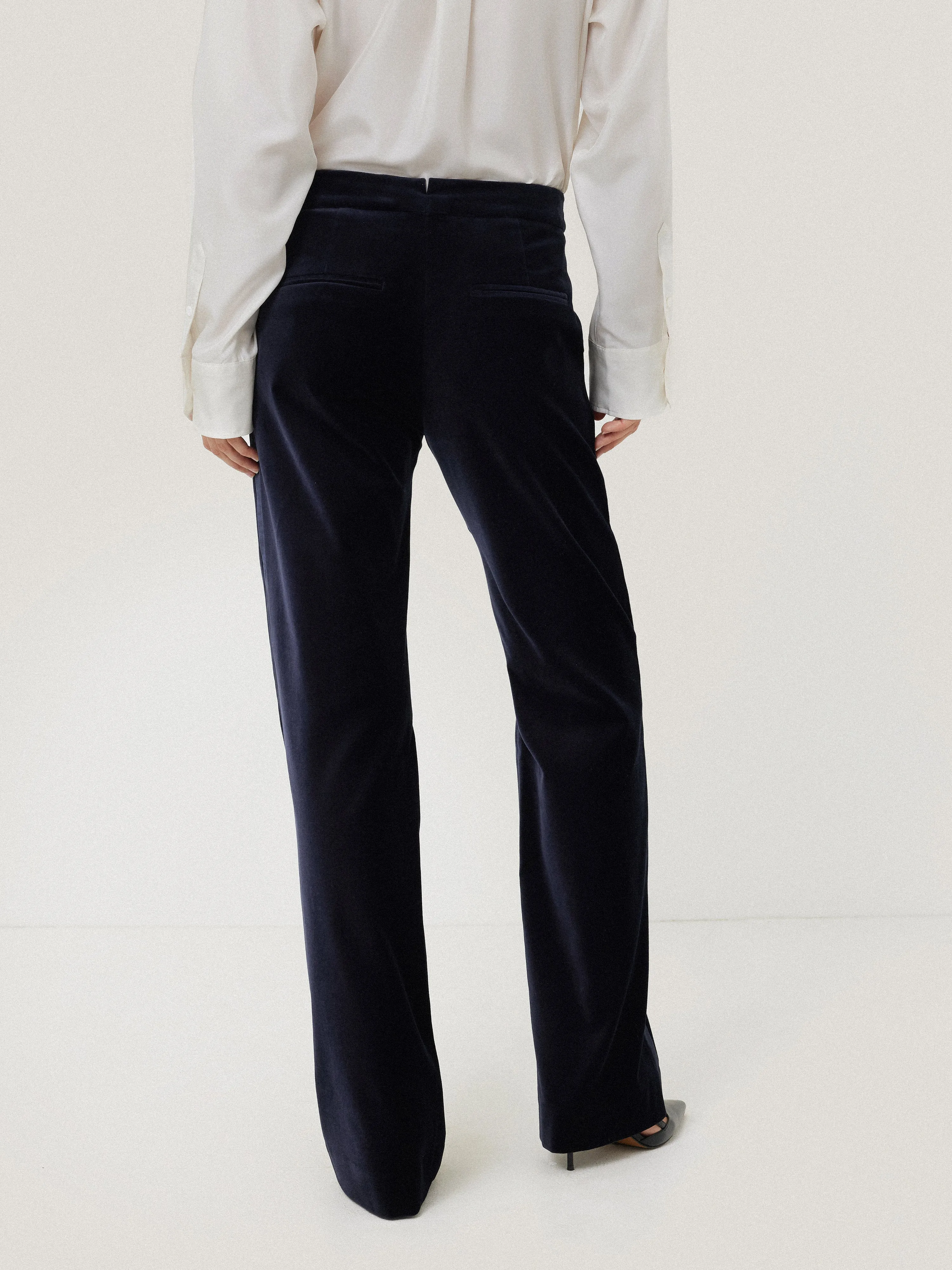 Mason Velvet Trouser | Navy sold by Jigsaw product image thumbnail 5