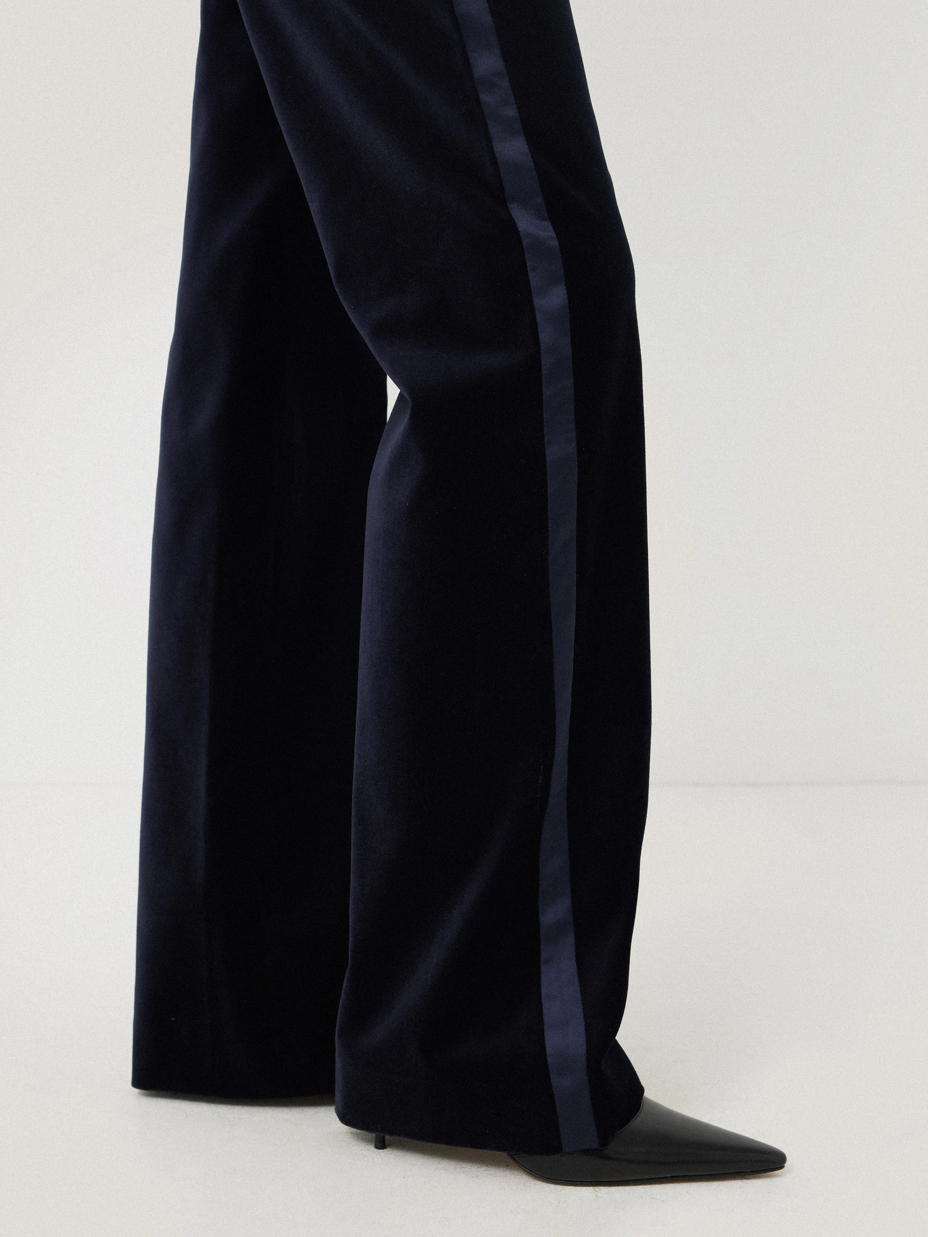 Mason Velvet Trouser | Navy sold by Jigsaw product image thumbnail 2