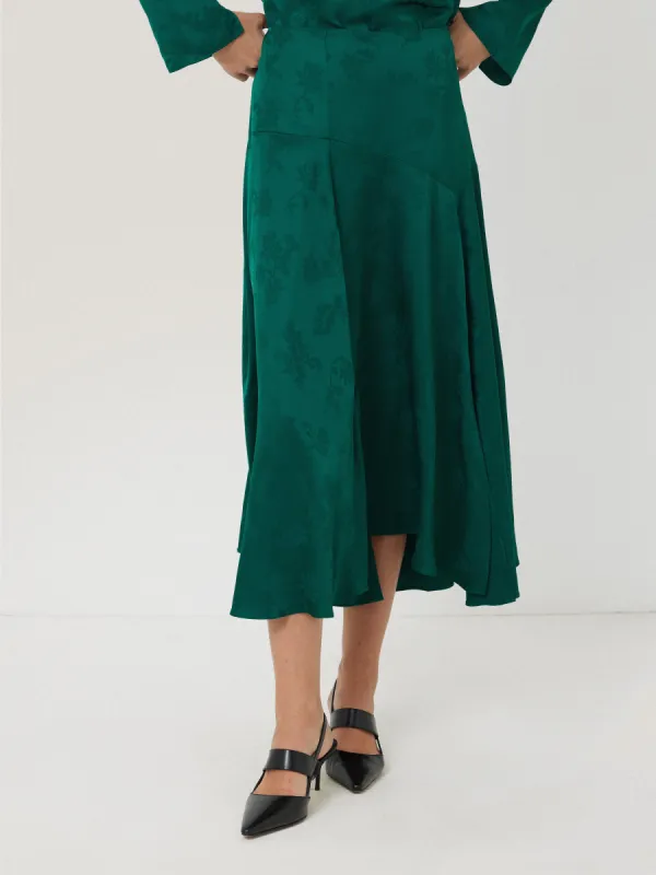 Floral Jacquard Midi Skirt | Green made by Jigsaw