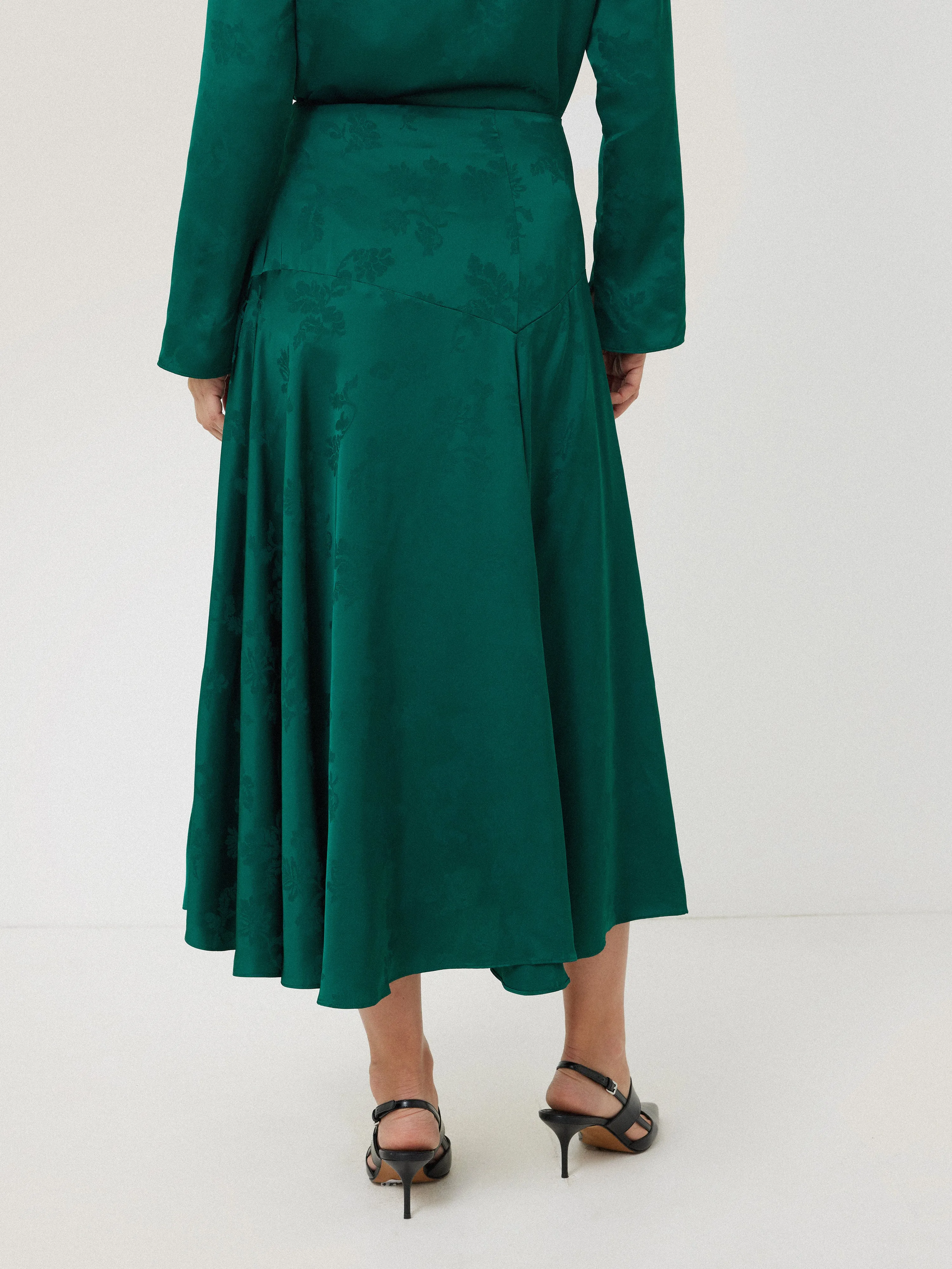 Floral Jacquard Midi Skirt | Green sold by Jigsaw product image thumbnail 4