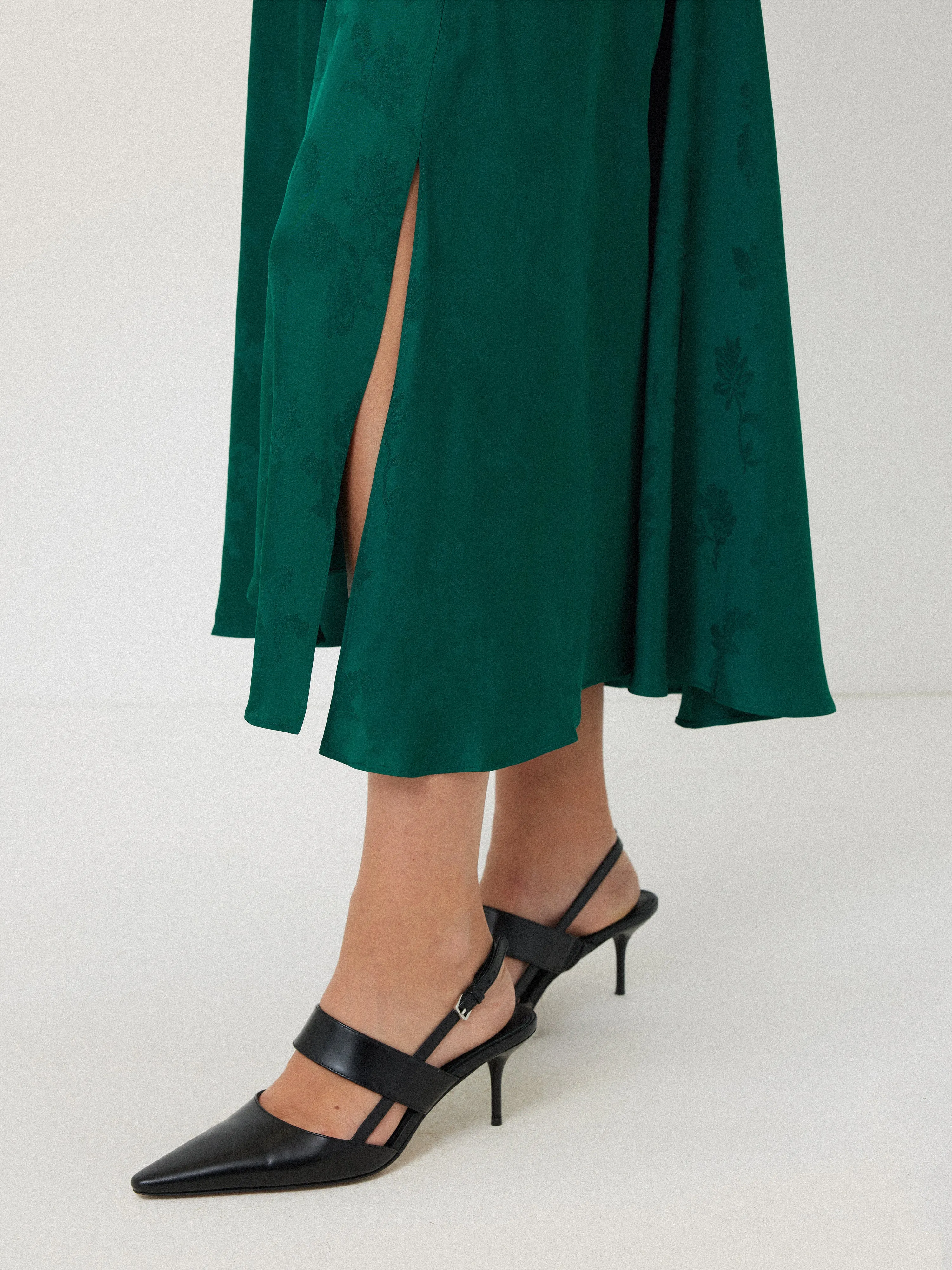 Floral Jacquard Midi Skirt | Green sold by Jigsaw product image thumbnail 2
