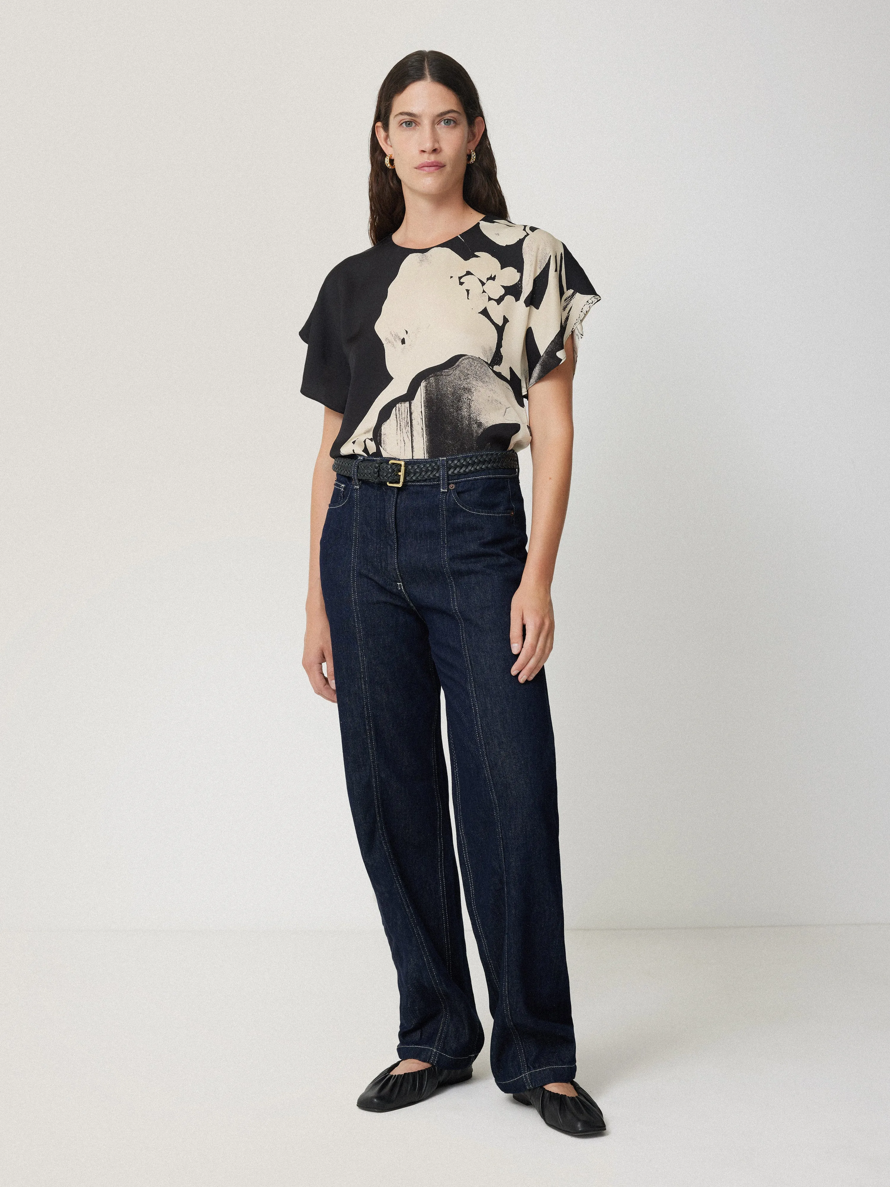 Mono Collage Drape Top | Monochrome sold by Jigsaw product image thumbnail 5
