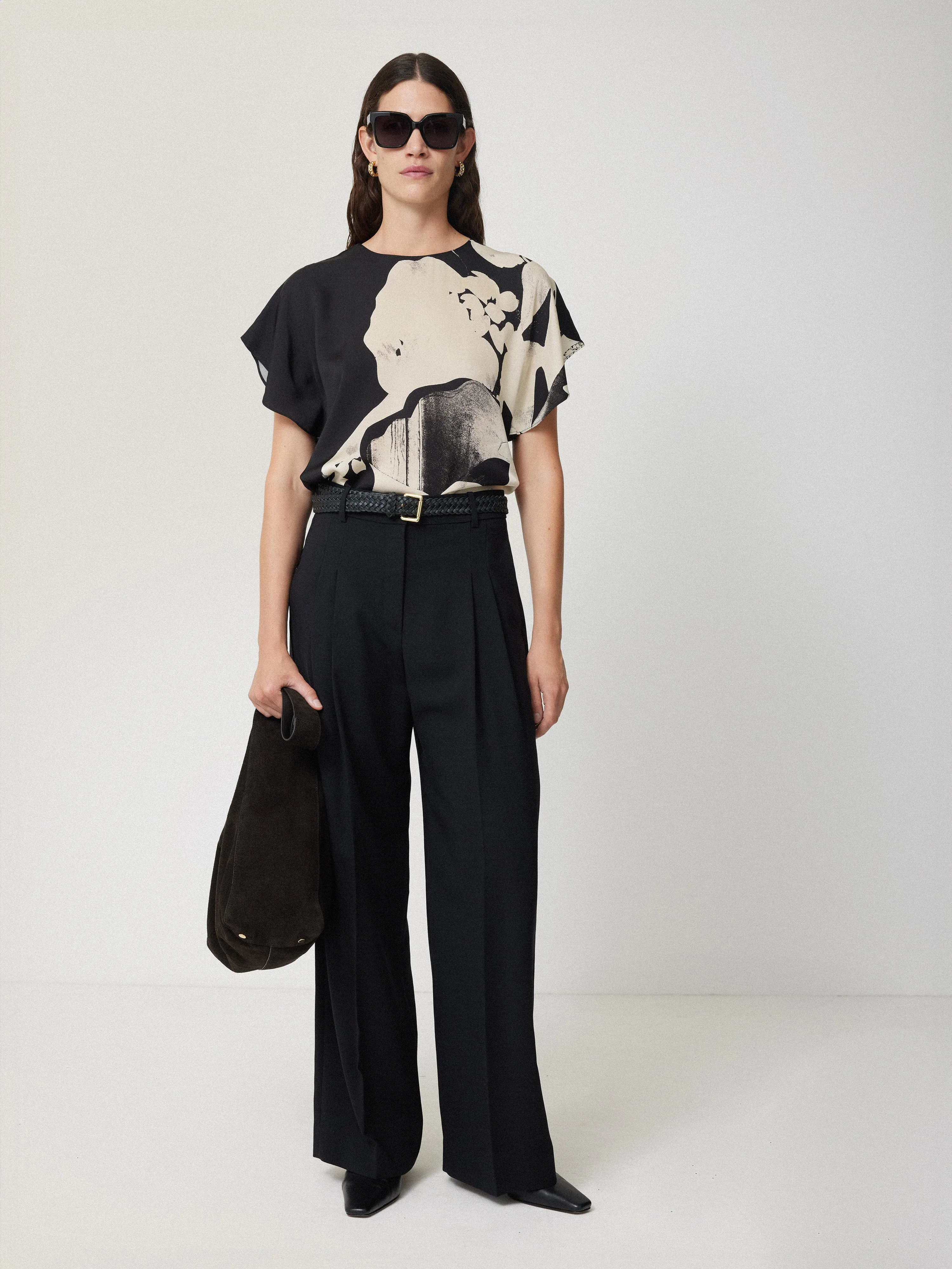 Mono Collage Drape Top | Monochrome sold by Jigsaw product image thumbnail 3