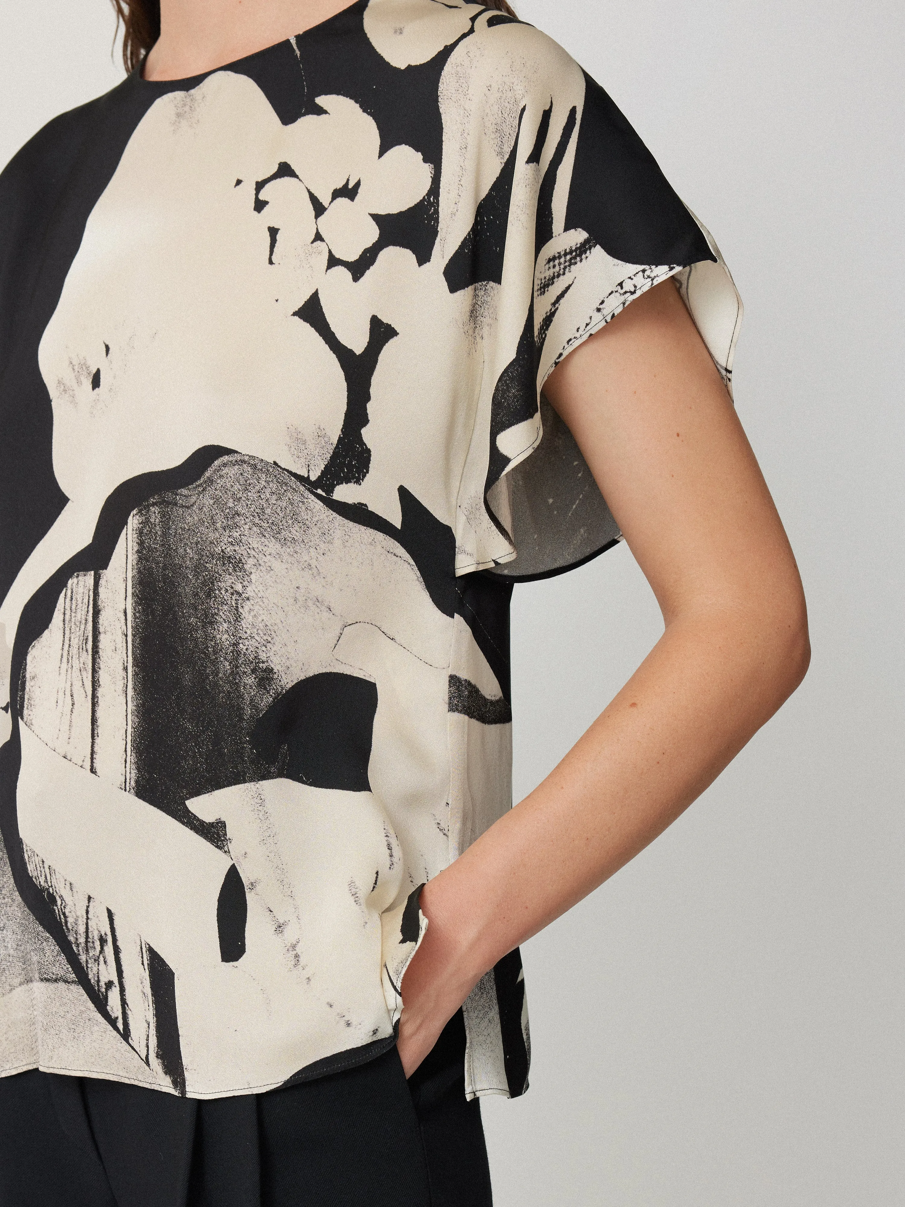Mono Collage Drape Top | Monochrome sold by Jigsaw product image thumbnail 2