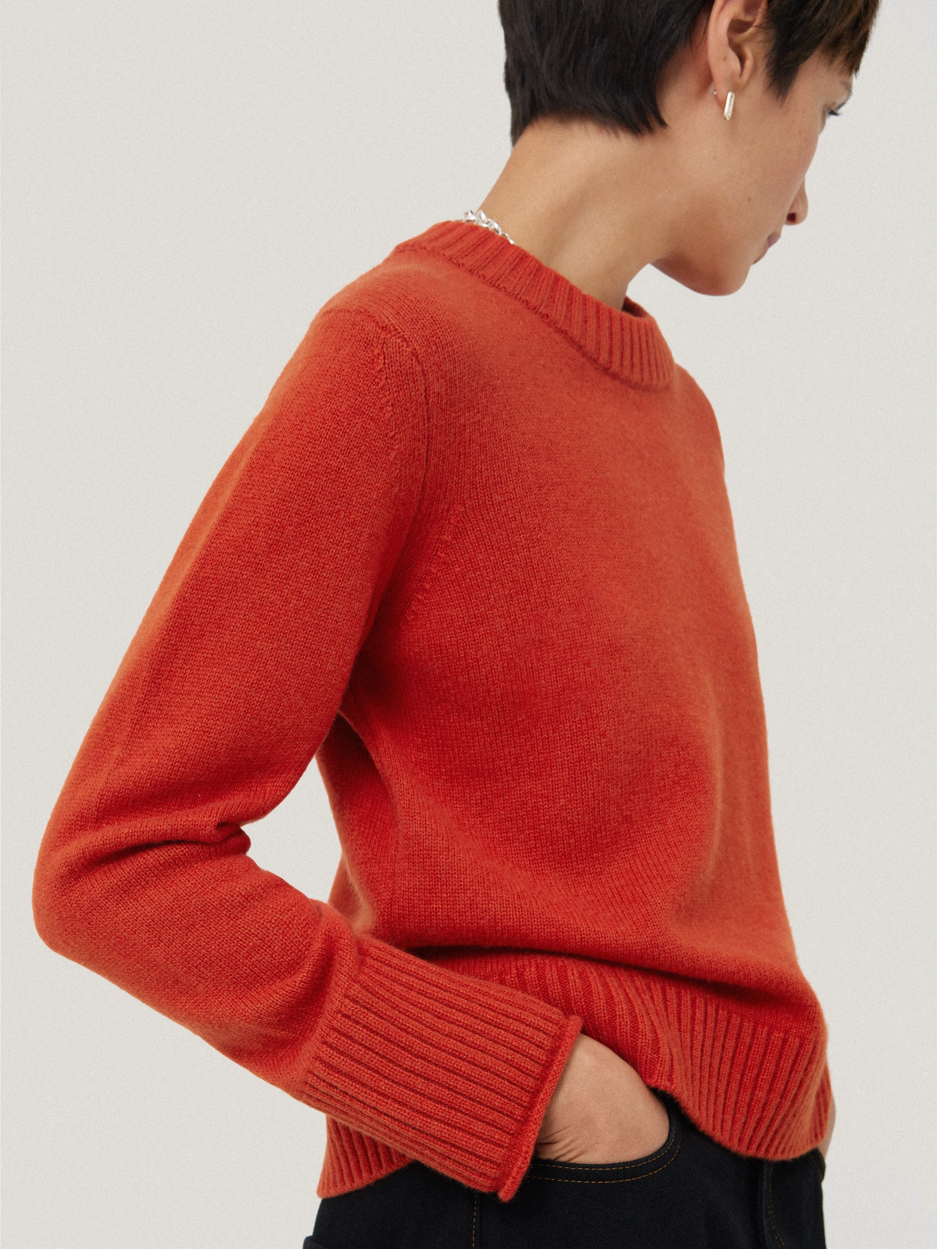 Compact Wool Cashmere Blend Jumper | Orange sold by Jigsaw product image thumbnail 2