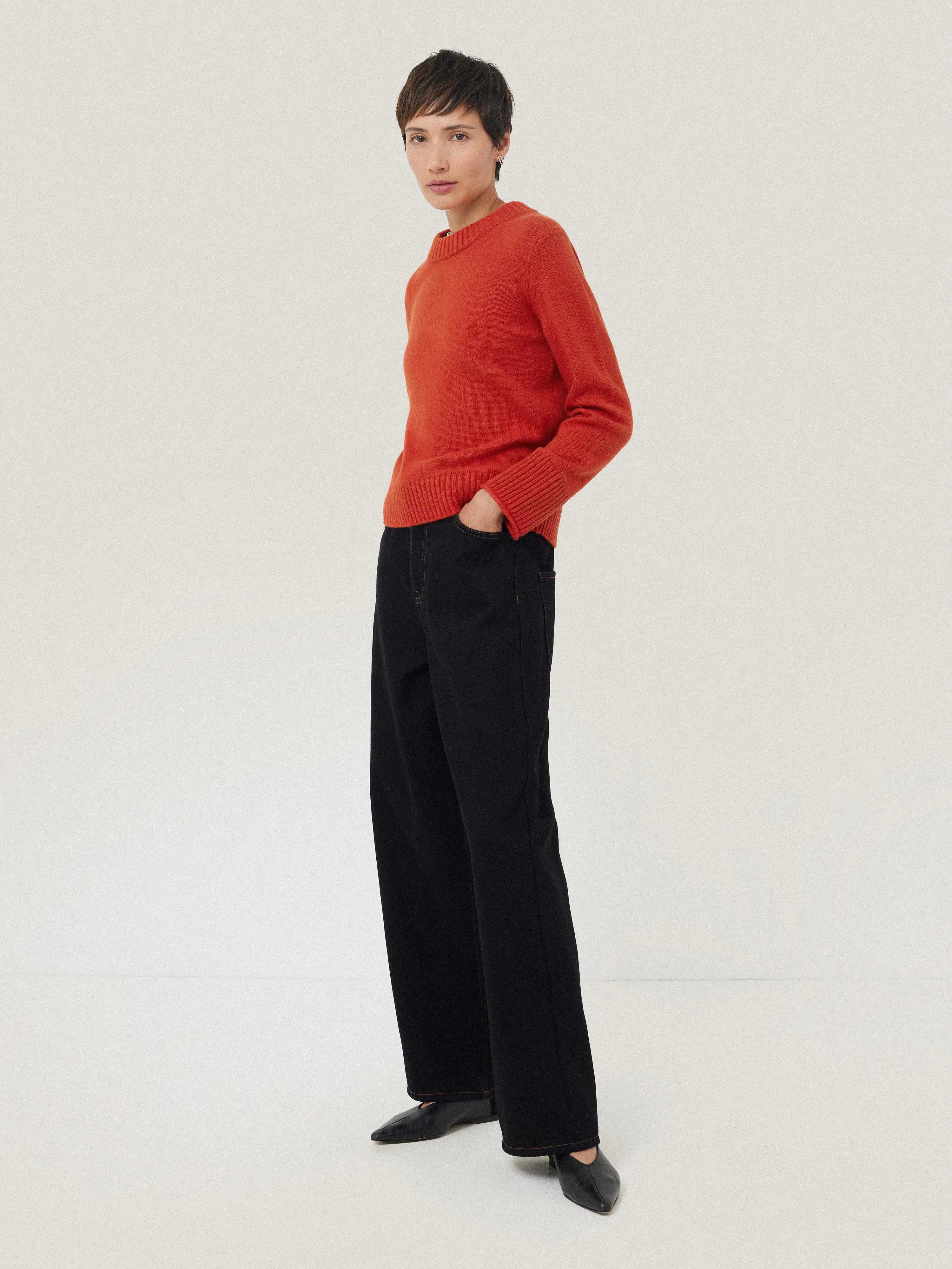 Compact Wool Cashmere Blend Jumper | Orange sold by Jigsaw product image thumbnail 3