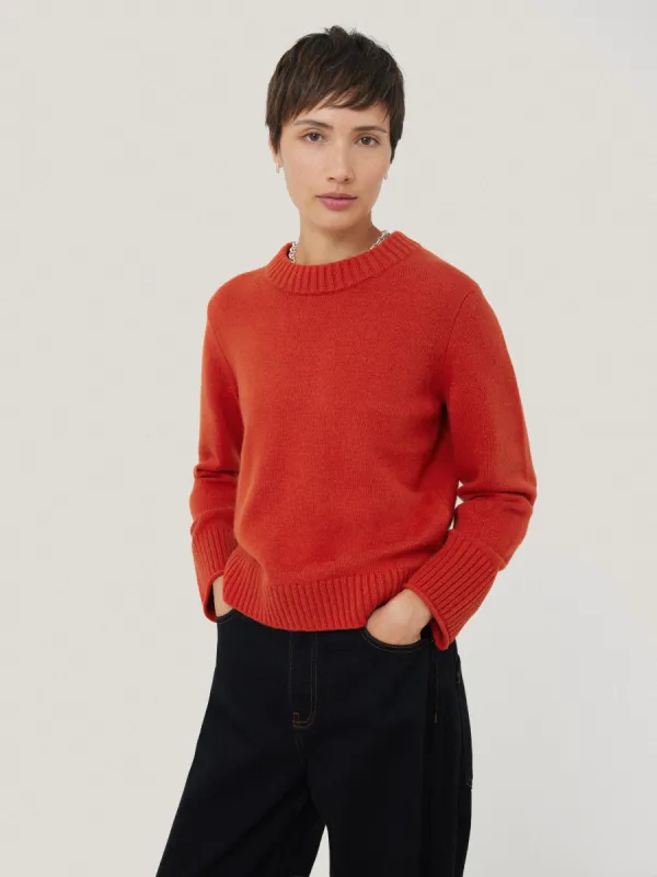 Compact Wool Cashmere Blend Jumper | Orange sold by Jigsaw