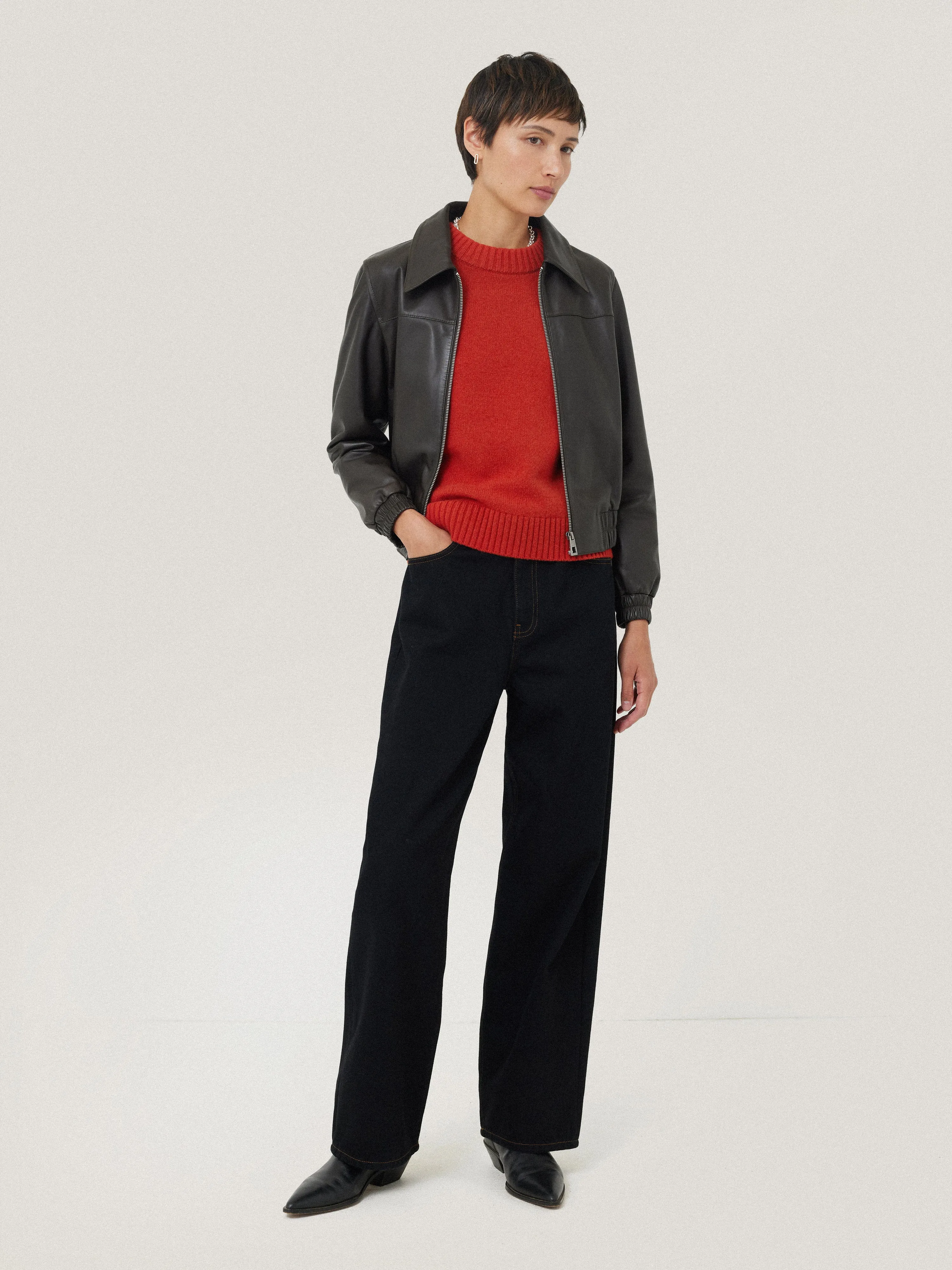 Compact Wool Cashmere Blend Jumper | Orange sold by Jigsaw product image thumbnail 5