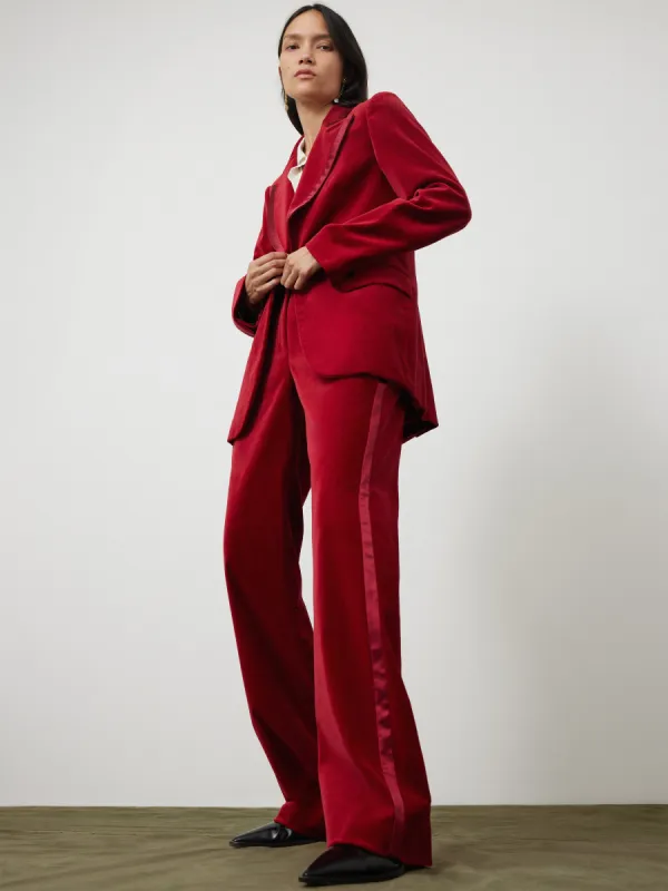 Ashby Velvet Blazer | Red sold by Jigsaw