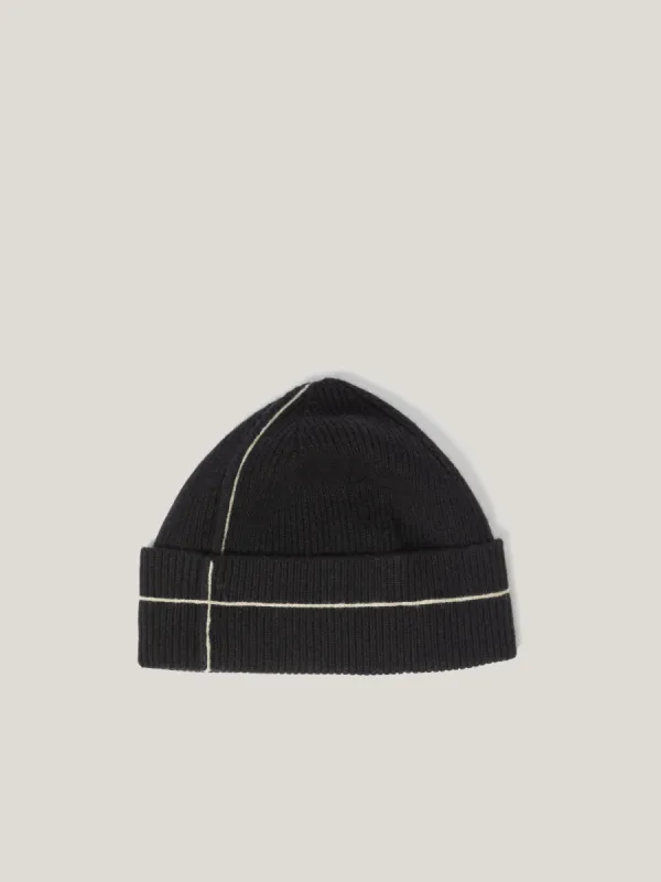 Contrast Stitch Beanie | Black sold by Jigsaw
