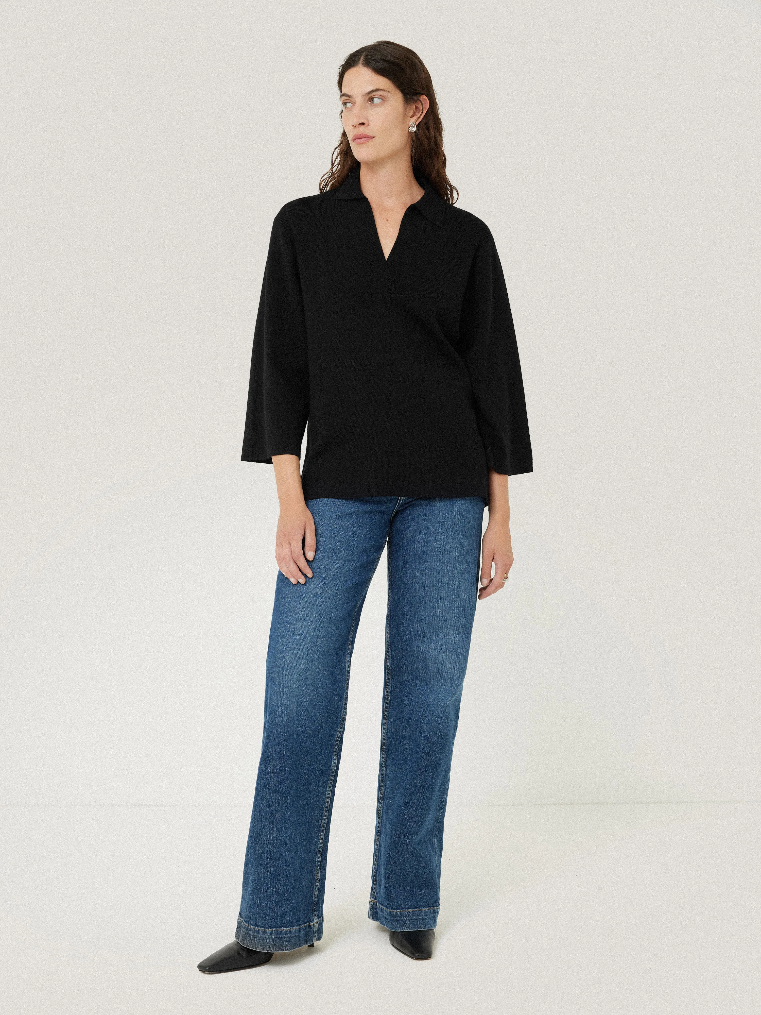 Knitted Kaftan Top | Black sold by Jigsaw product image thumbnail 3