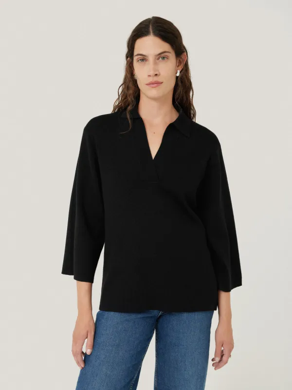 Knitted Kaftan Top | Black sold by Jigsaw
