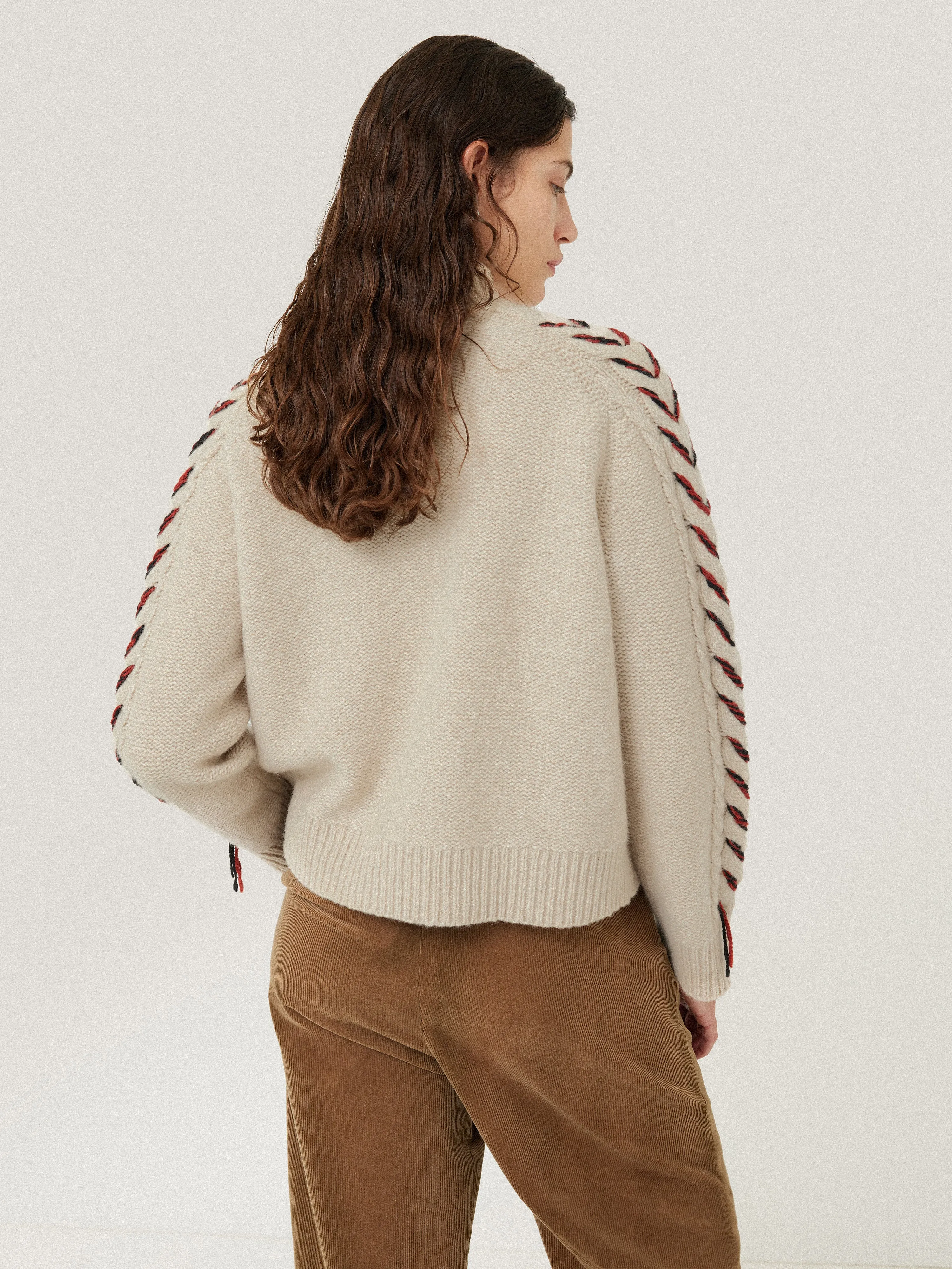 Braided Cable Jumper | Cream sold by Jigsaw product image thumbnail 5