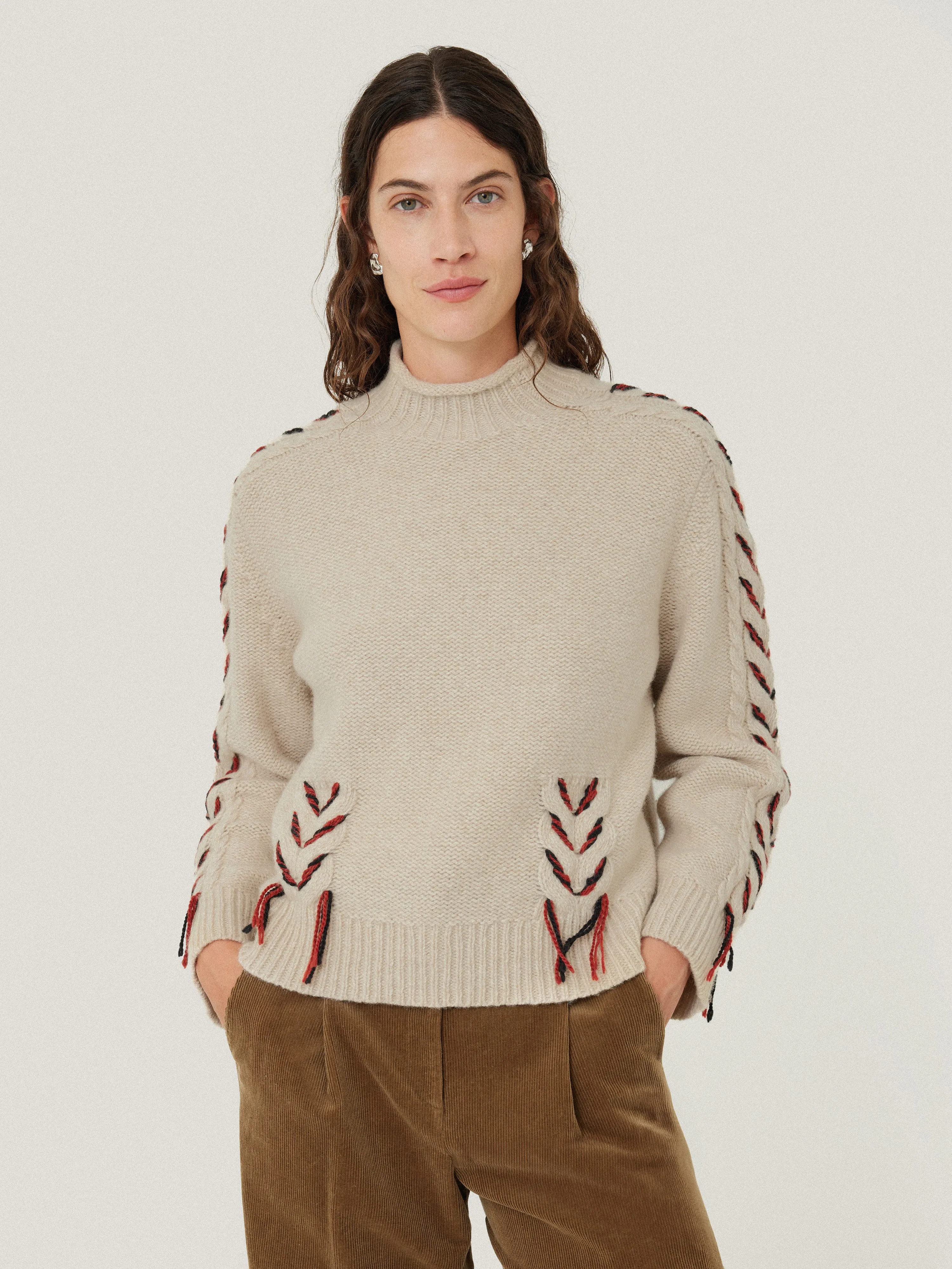 Braided Cable Jumper | Cream sold by Jigsaw