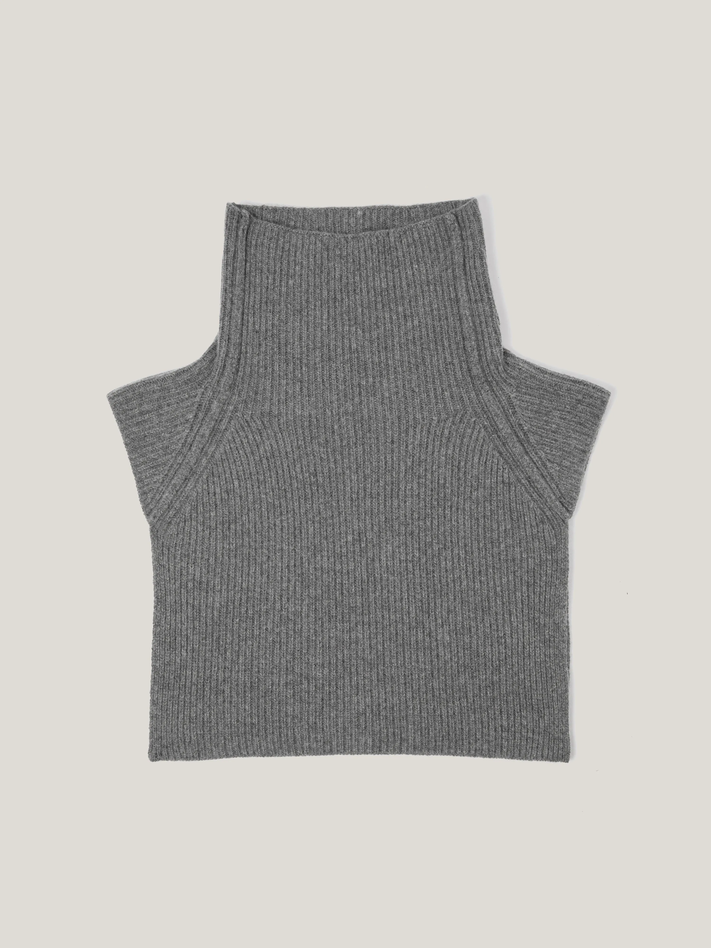 Wool Cashmere Roll Neck Bib | Grey sold by Jigsaw product image thumbnail 2