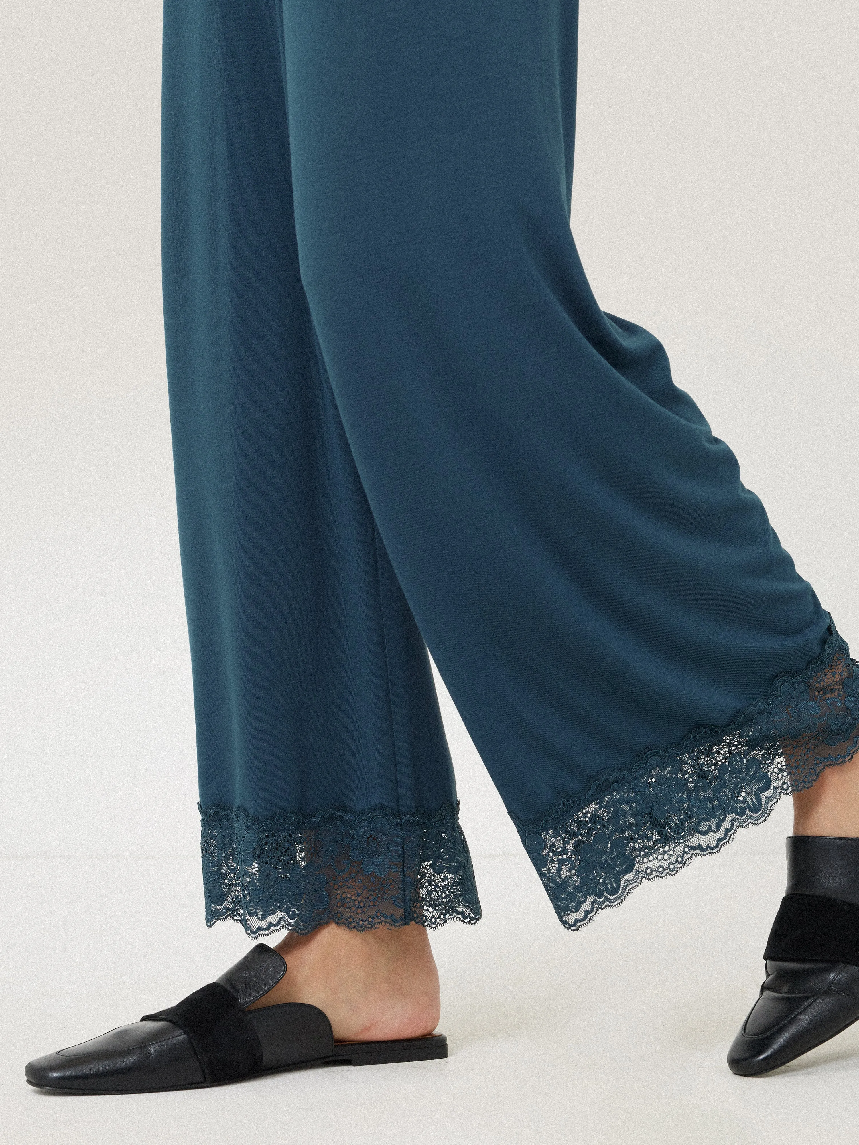 Modal Lace Pyjama Trouser | Grey sold by Jigsaw product image thumbnail 2