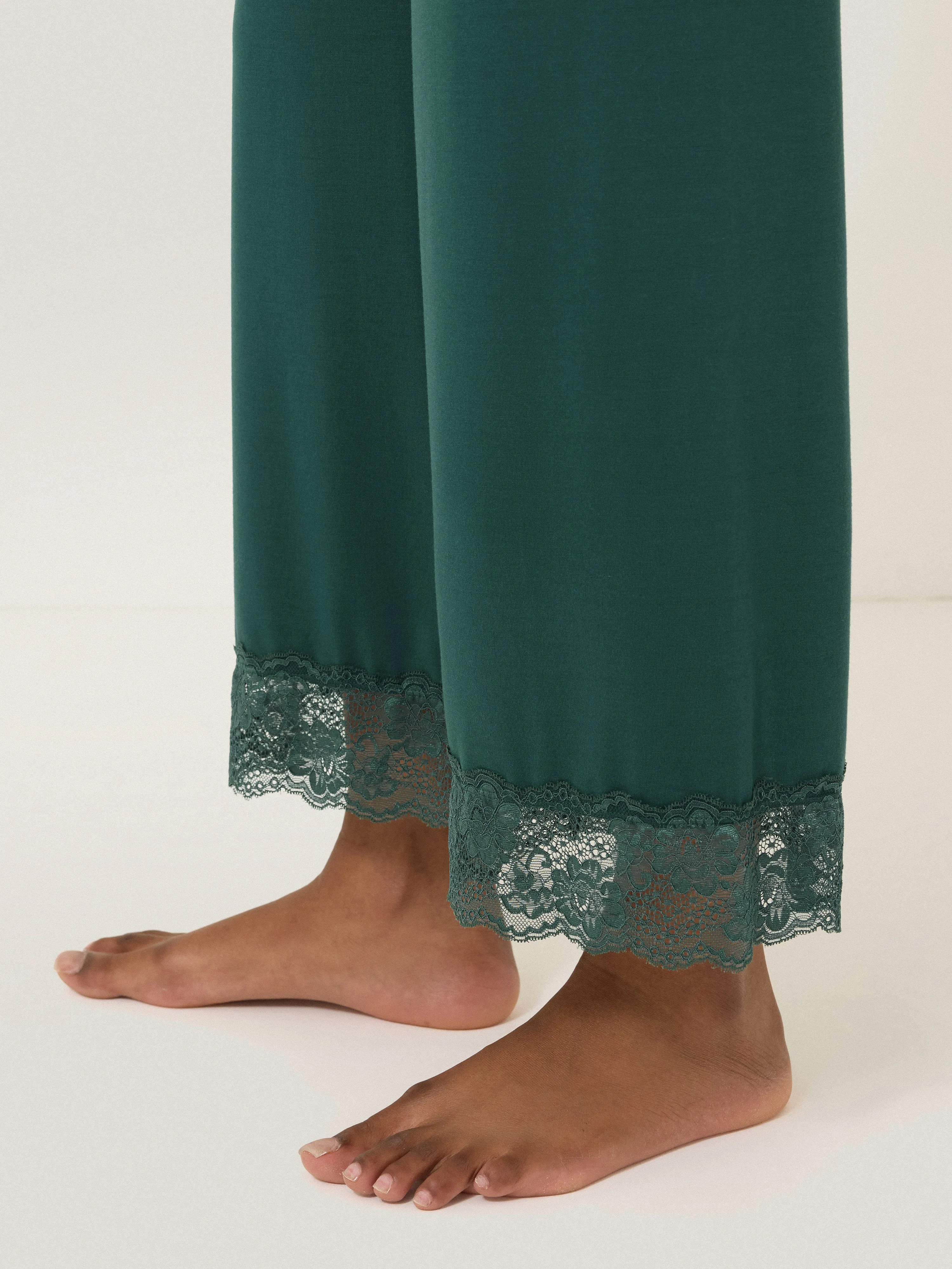 Modal Lace Pyjama Trouser | Green sold by Jigsaw product image thumbnail 2