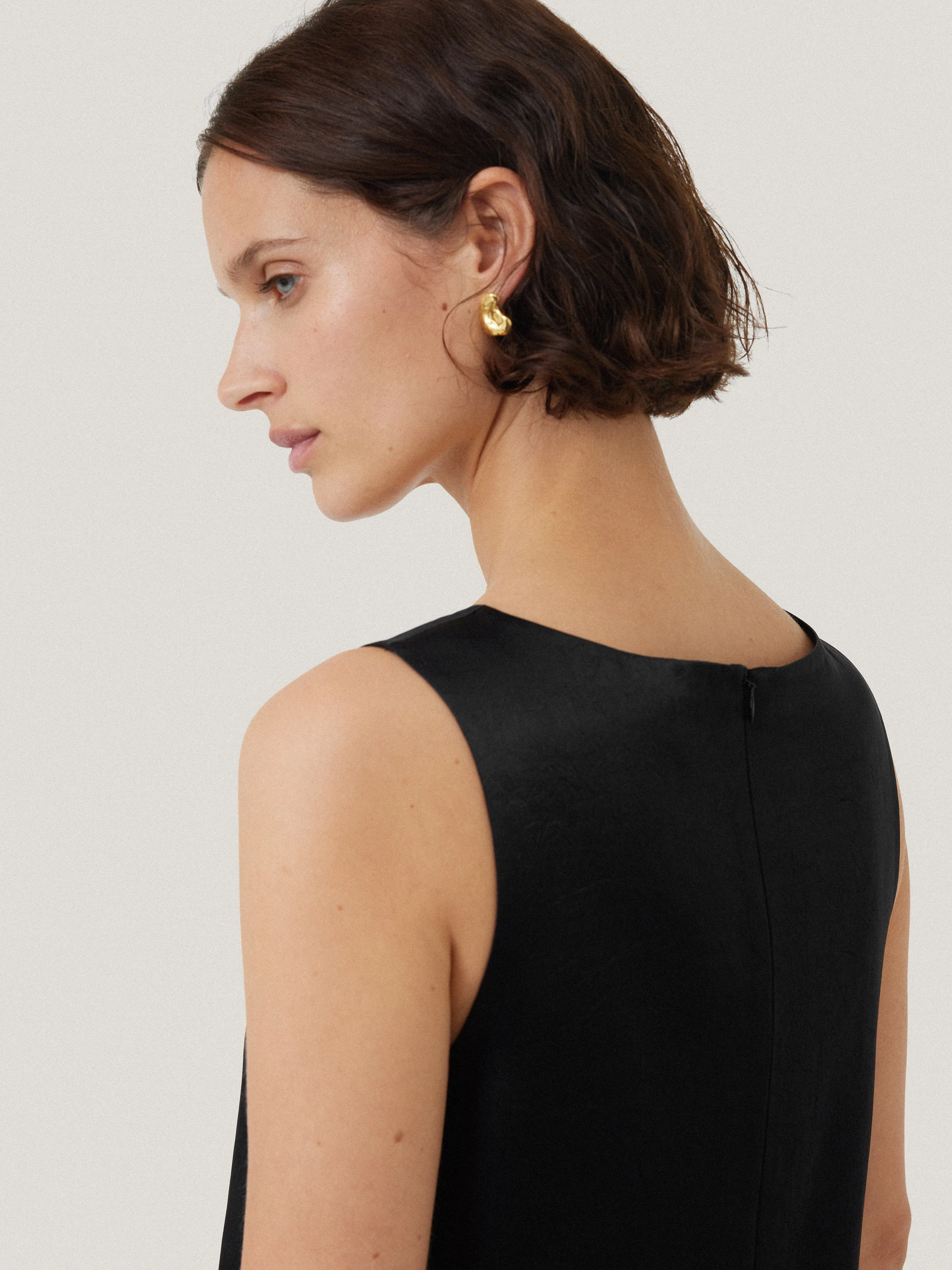 Bonded Satin Mini Dress | Black sold by Jigsaw product image thumbnail 2