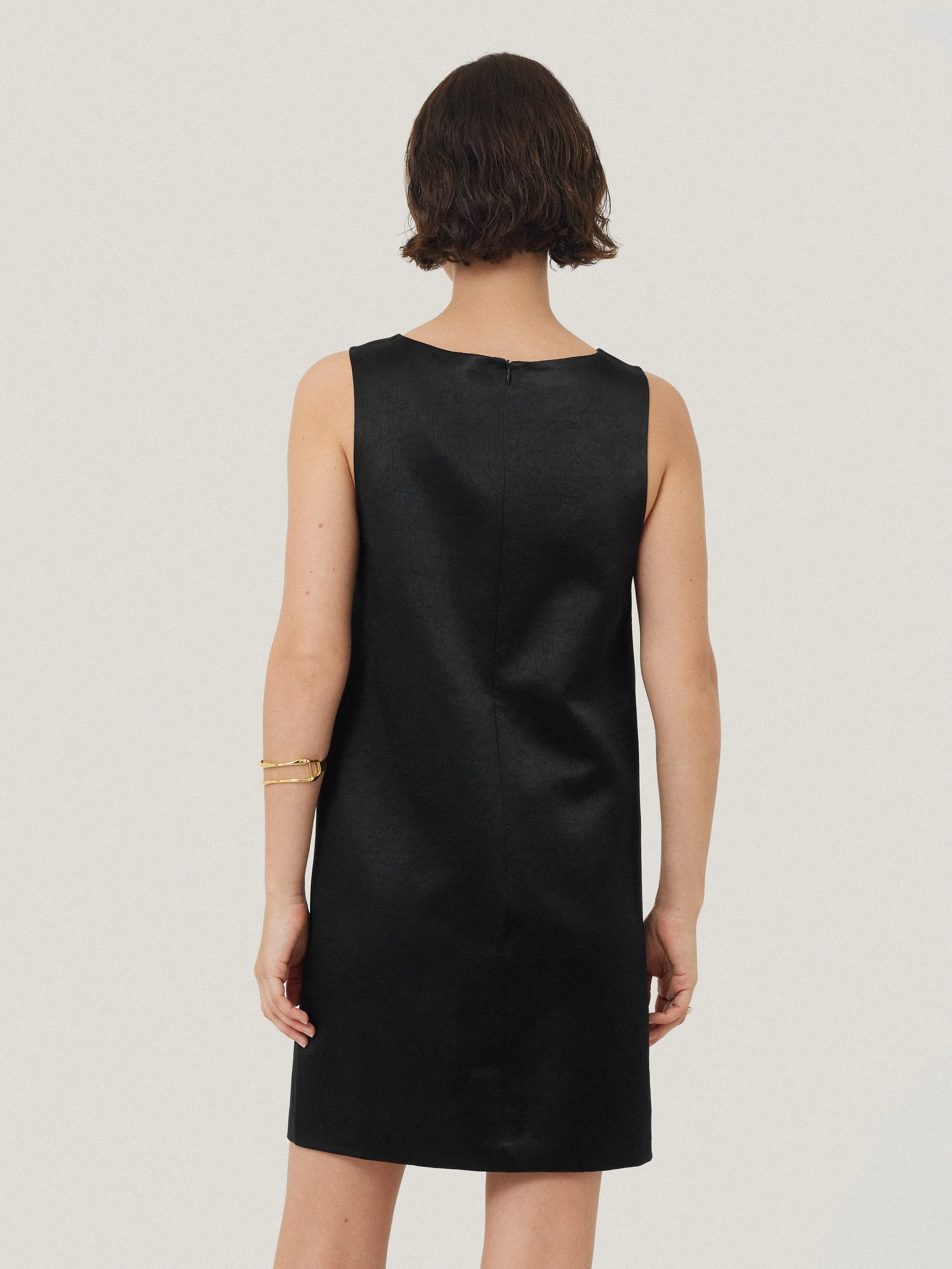 Bonded Satin Mini Dress | Black sold by Jigsaw product image thumbnail 4