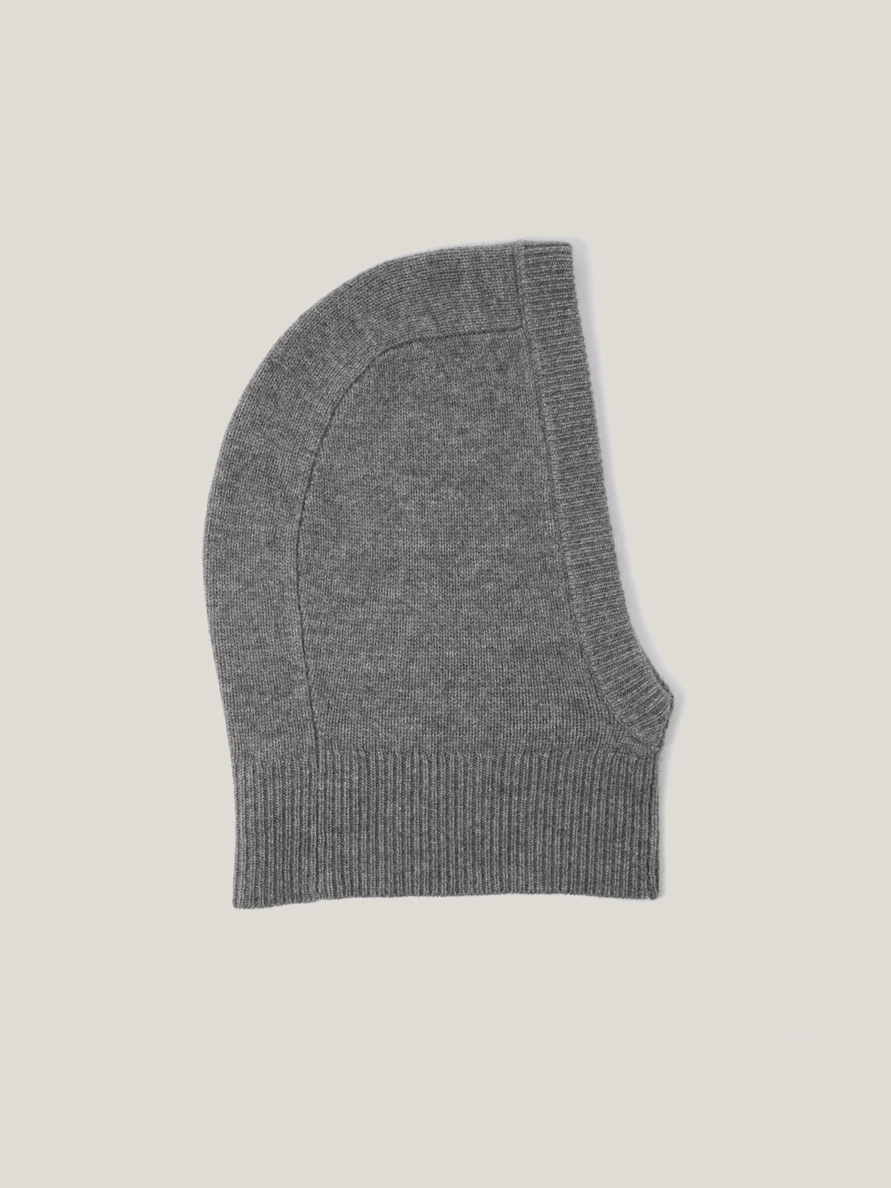 Wool Cashmere Blend Hooded Snood | Grey sold by Jigsaw