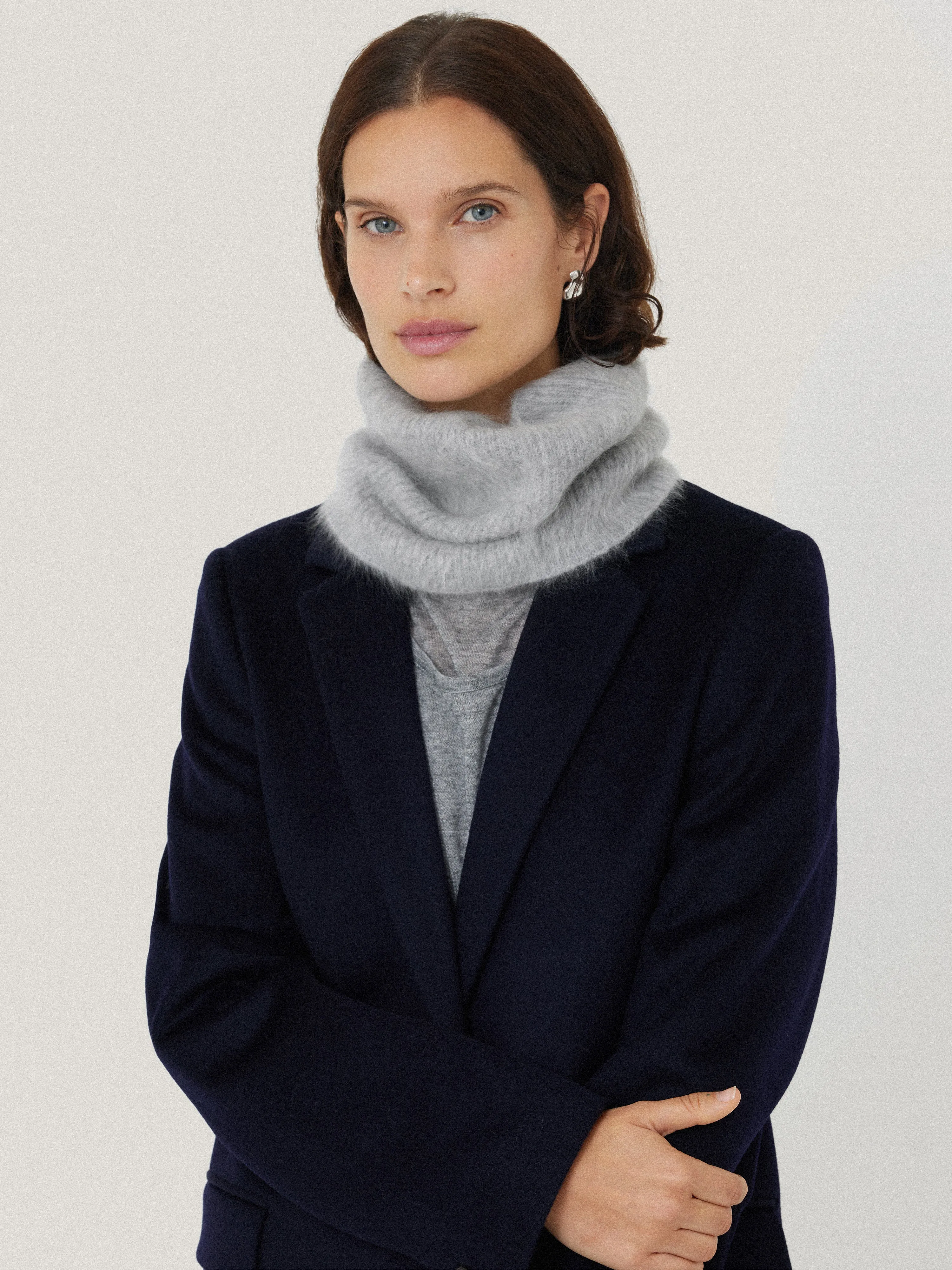 Halo Cashmere Snood | Grey sold by Jigsaw