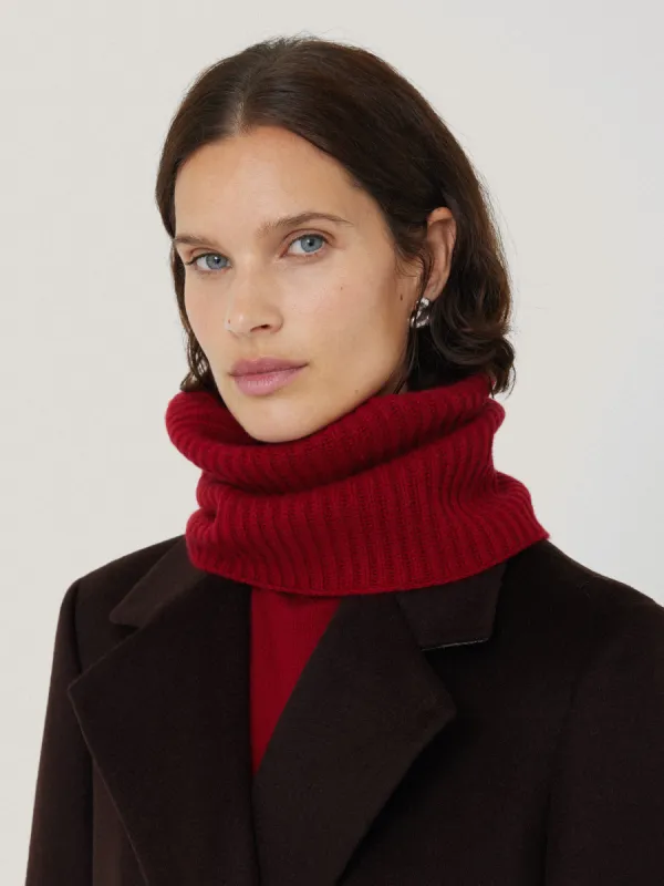 Wool Cashmere Blend Snood | Red sold by Jigsaw
