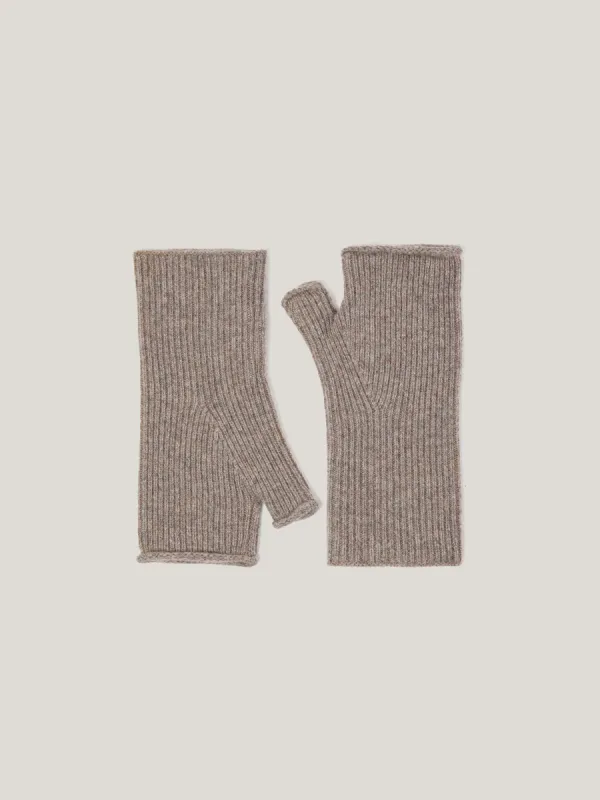 Wool Cashmere Blend Mittens | Oatmeal sold by Jigsaw