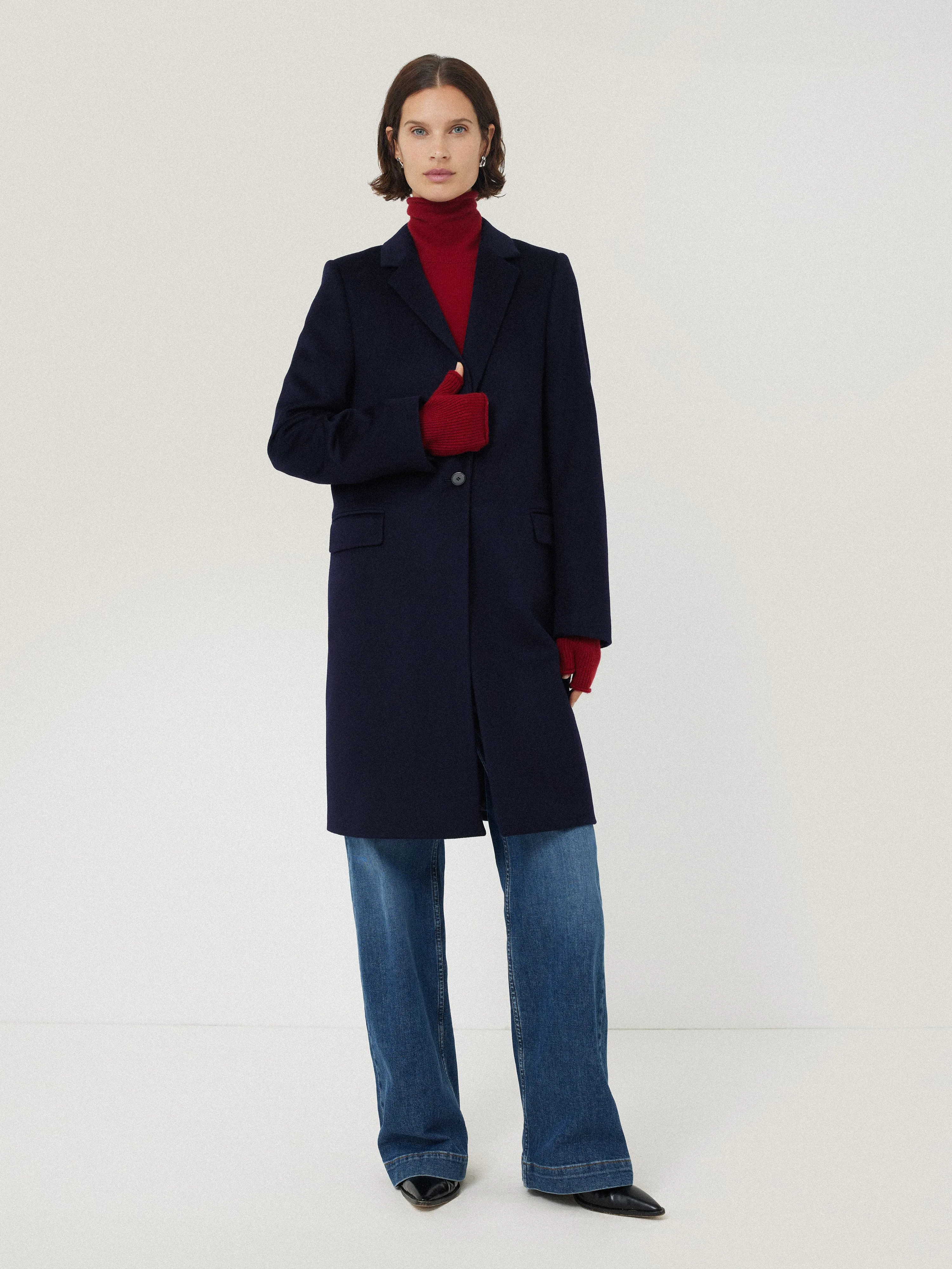 Wool Cashmere Blend Mittens | Red sold by Jigsaw product image thumbnail 4