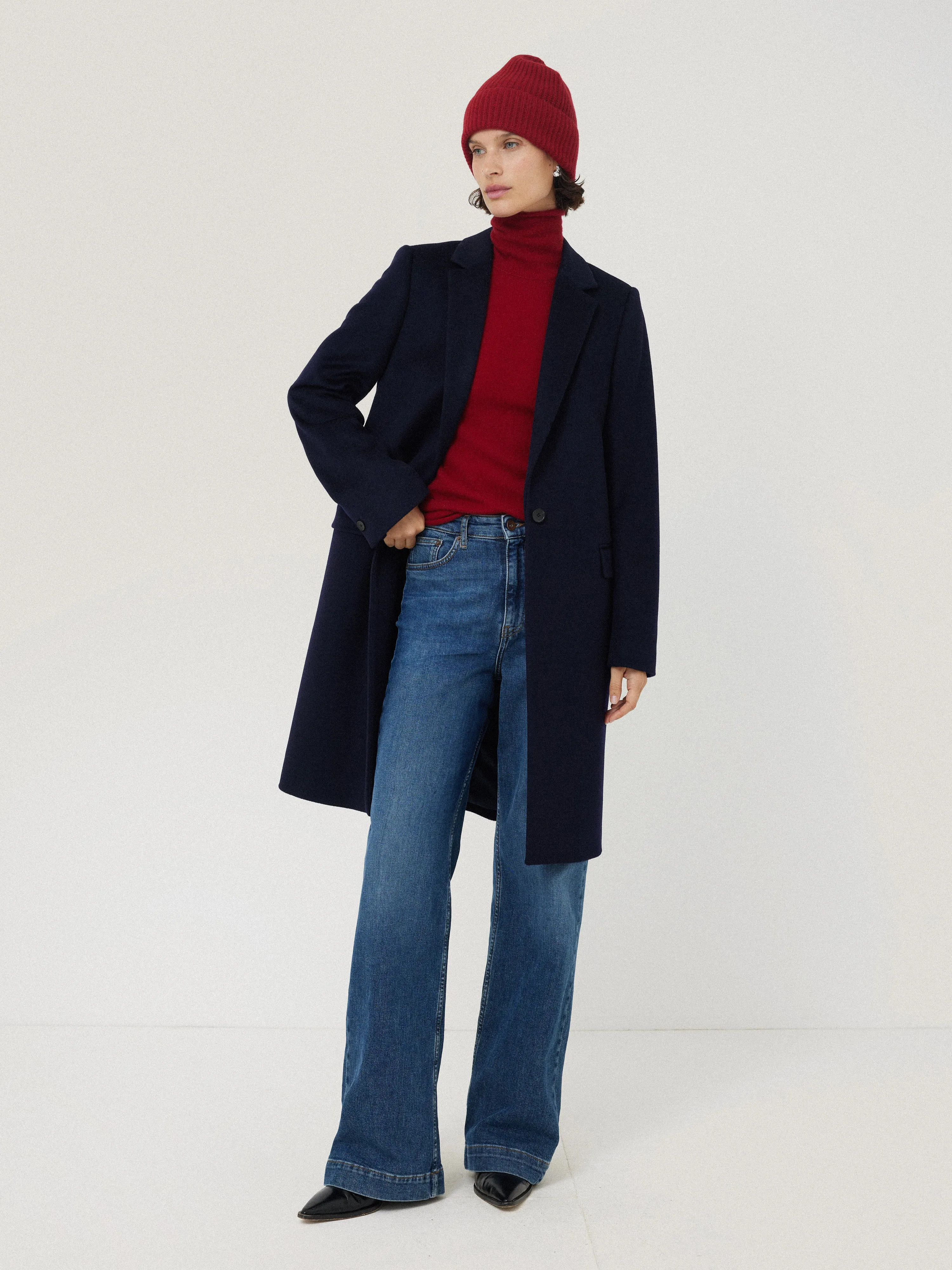 Wool Cashmere Blend Beanie | Red sold by Jigsaw product image thumbnail 4