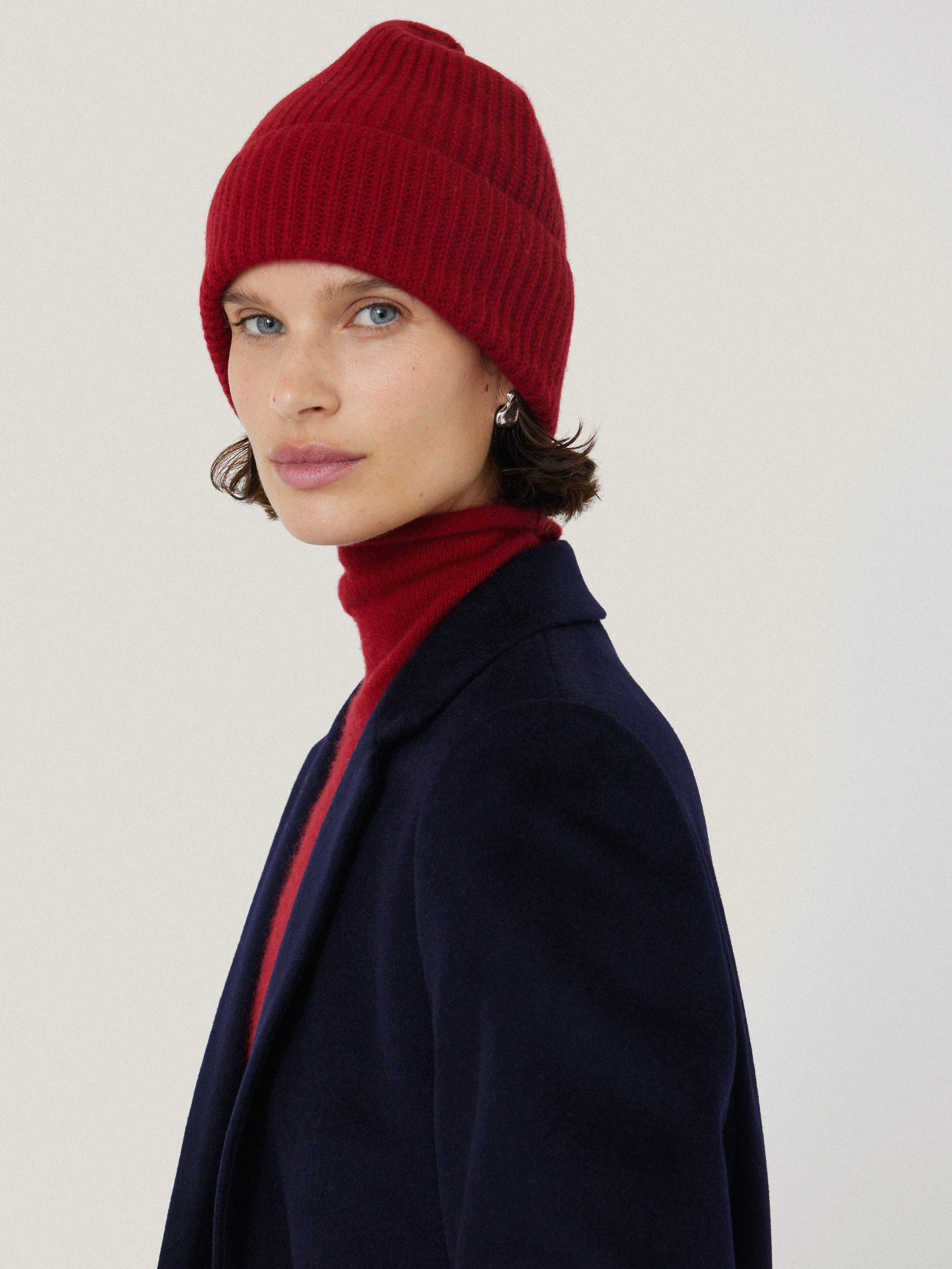Wool Cashmere Blend Beanie | Red sold by Jigsaw product image thumbnail 2