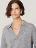 Wool Cashmere Blend Collar Jumper | Light Grey sold by Jigsaw