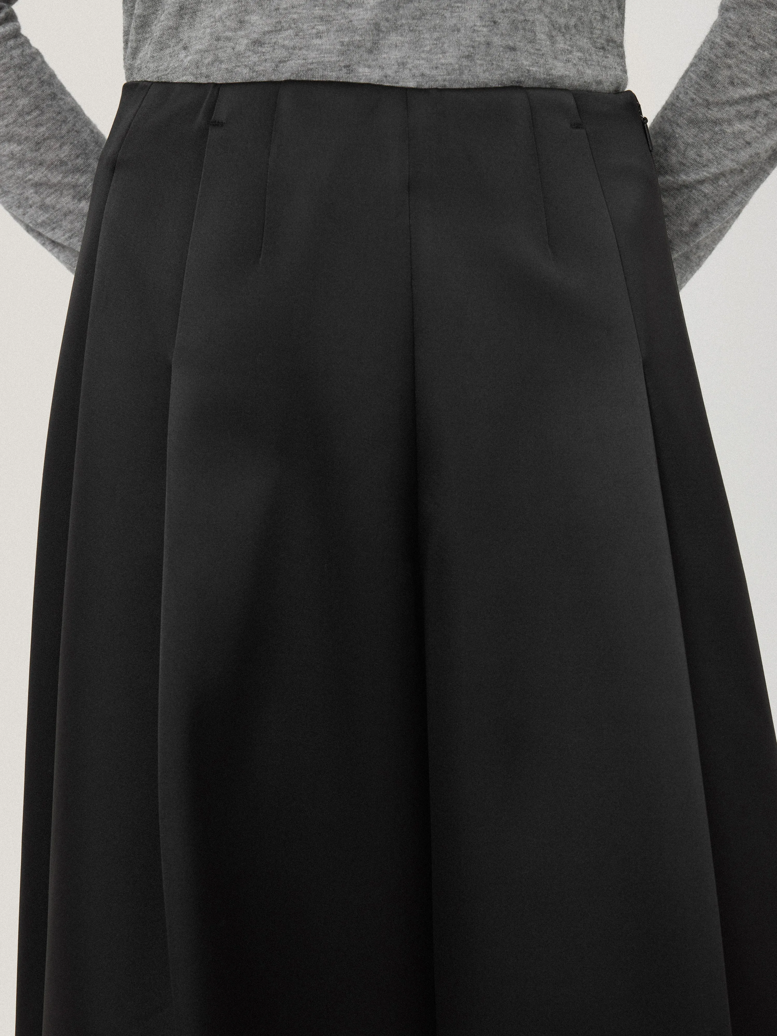 Satin Volume Cropped Trouser | Black sold by Jigsaw product image thumbnail 2