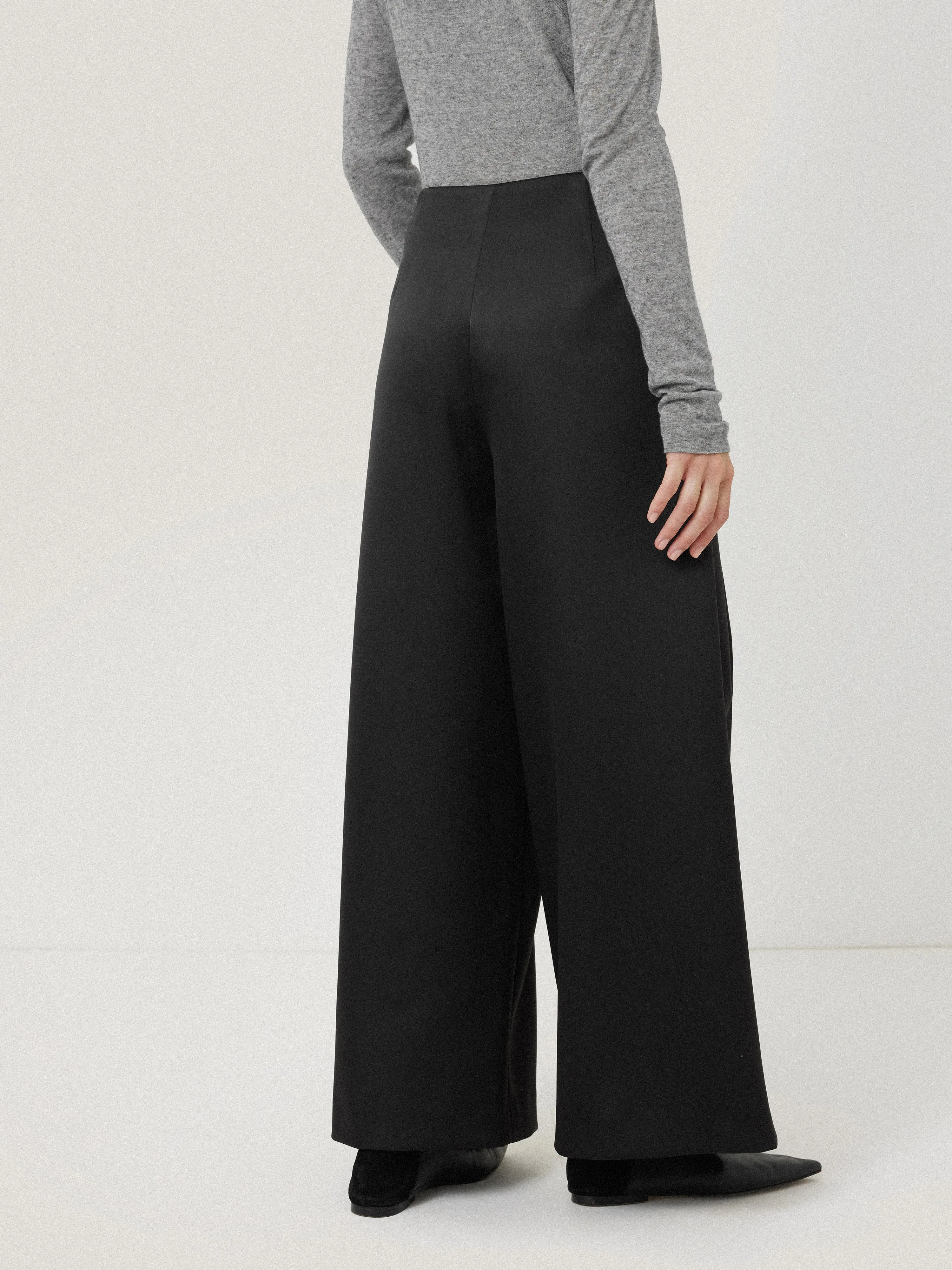 Satin Volume Cropped Trouser | Black sold by Jigsaw product image thumbnail 5