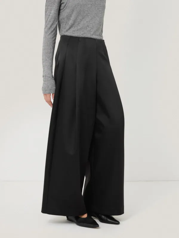 Satin Volume Cropped Trouser | Black sold by Jigsaw